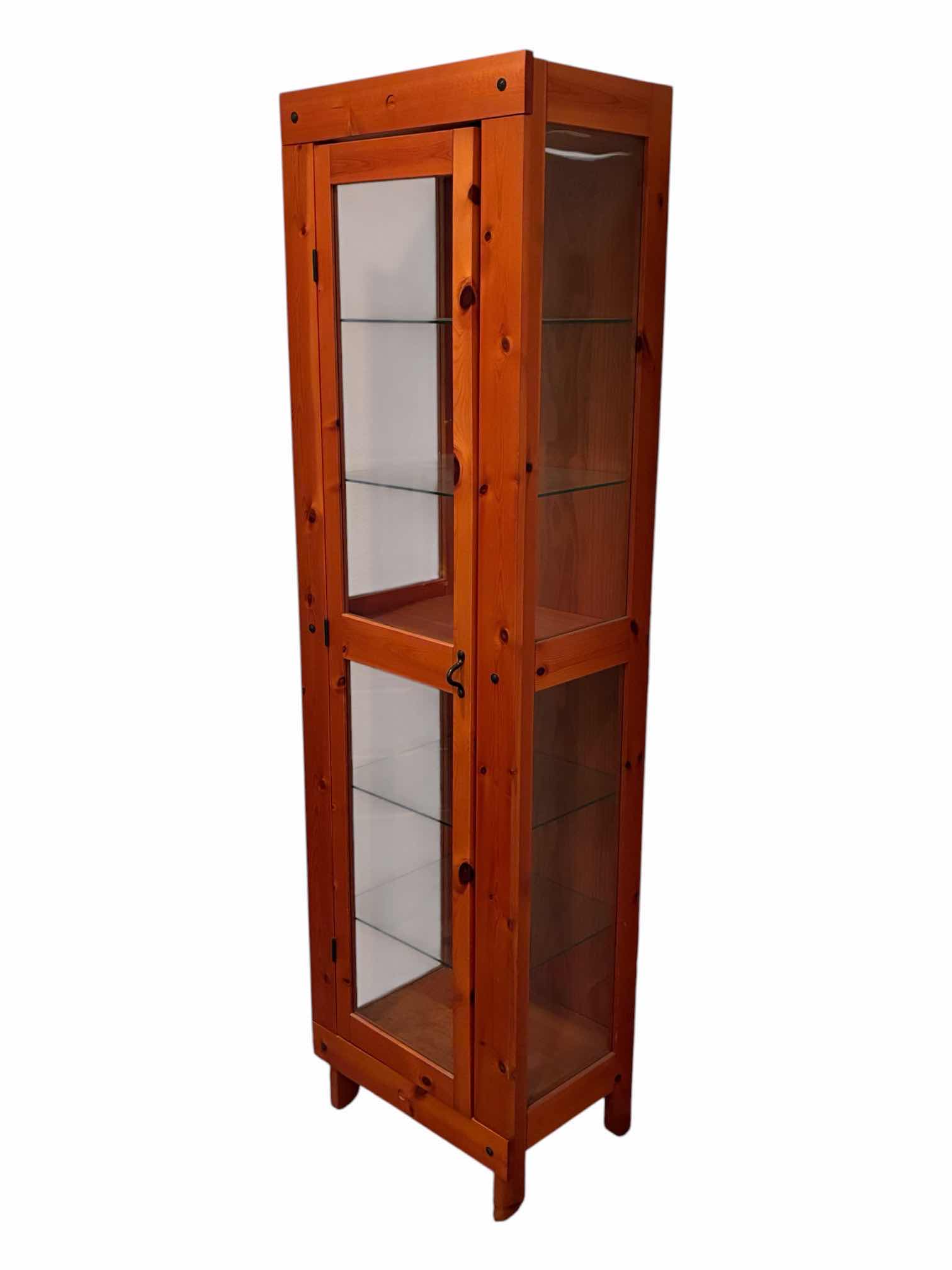 Photo 1 of IKEA HEMNES REDWOOD GLASS DOOR CURIO CABINET