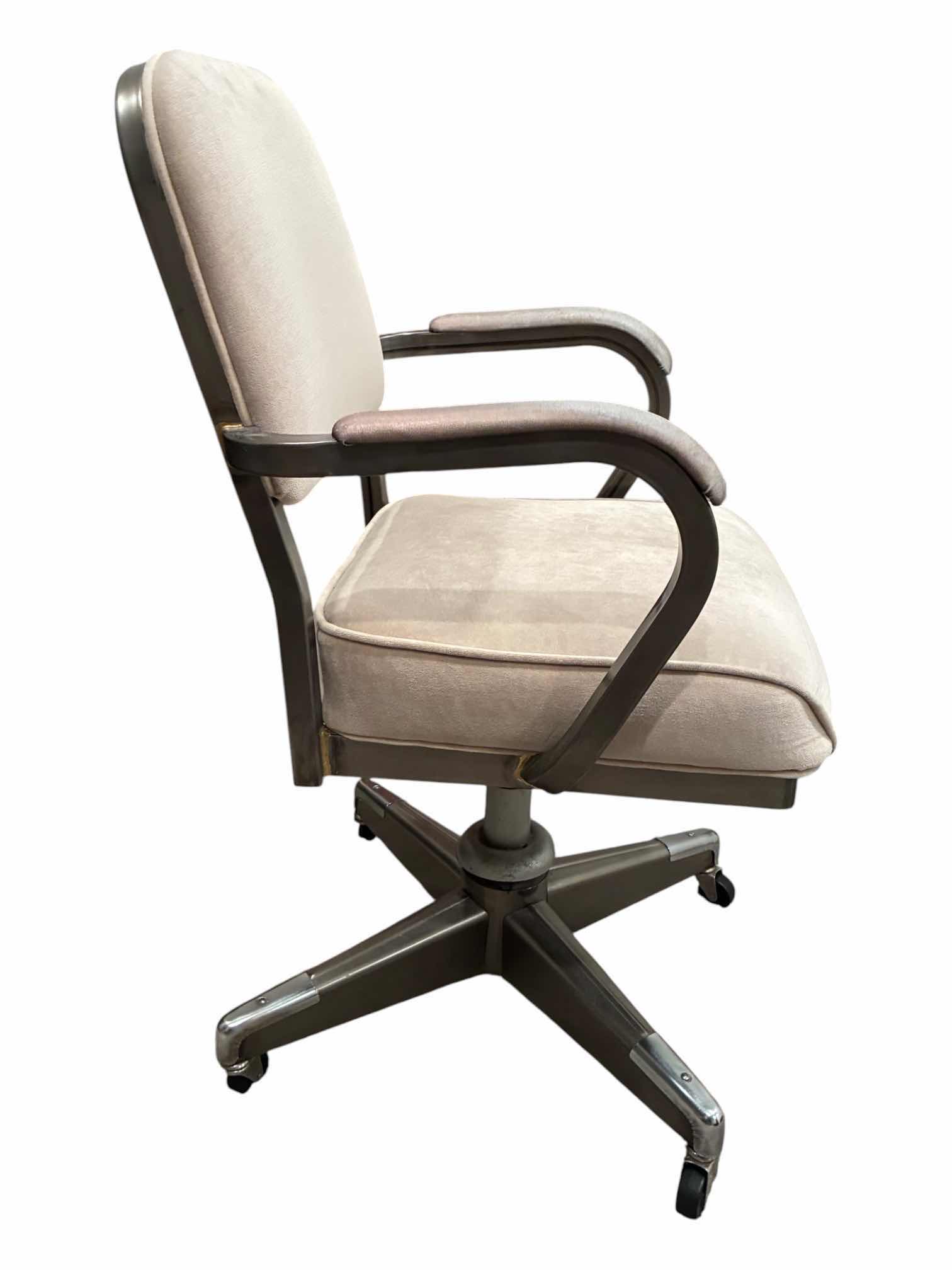 Photo 1 of HEAVY DUTY STEEL PADDED ROLLING WORKSHOP OFFICE CHAIR