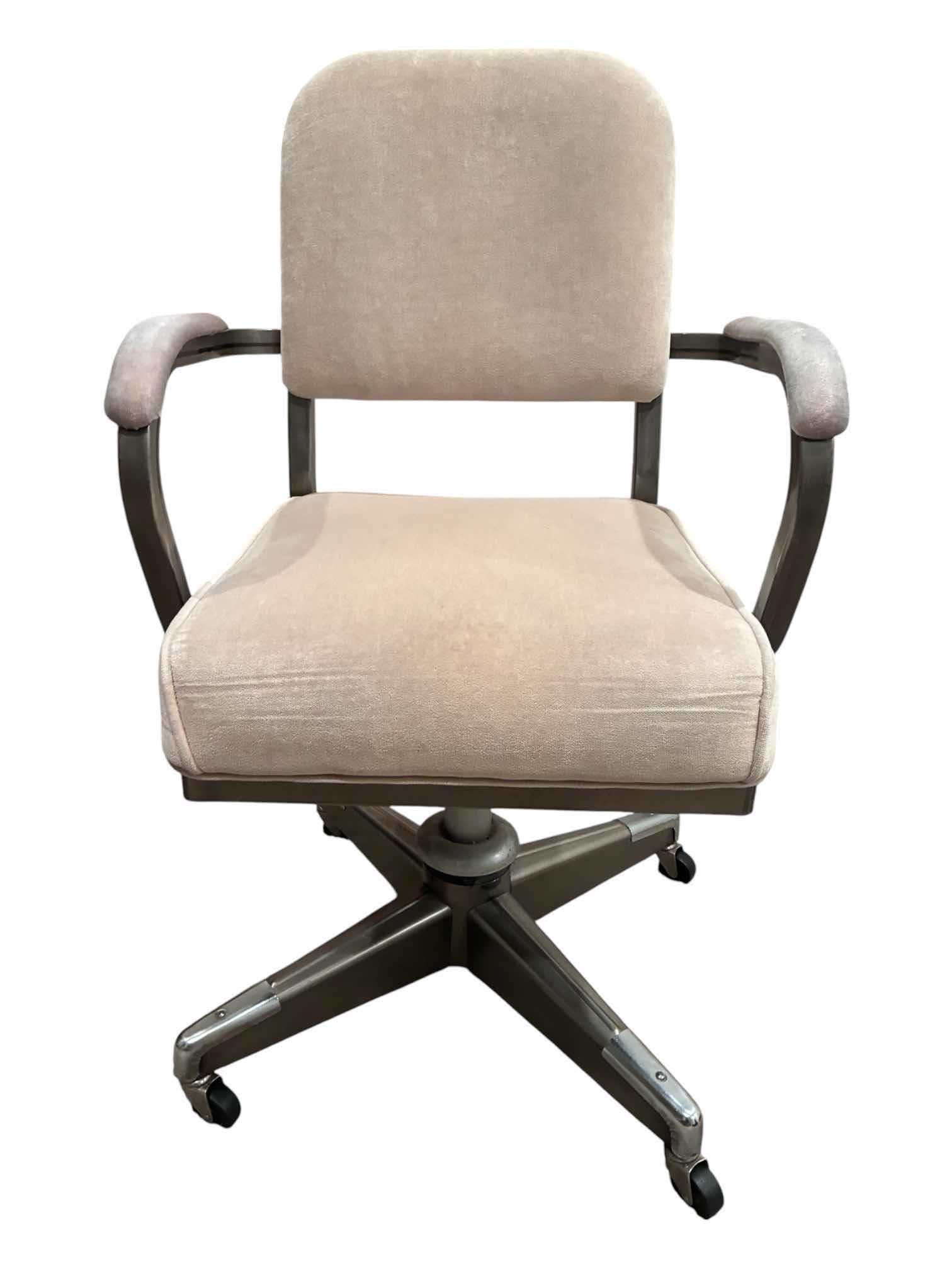 Photo 1 of HEAVY DUTY STEEL PADDED ROLLING WORKSHOP OFFICE CHAIR