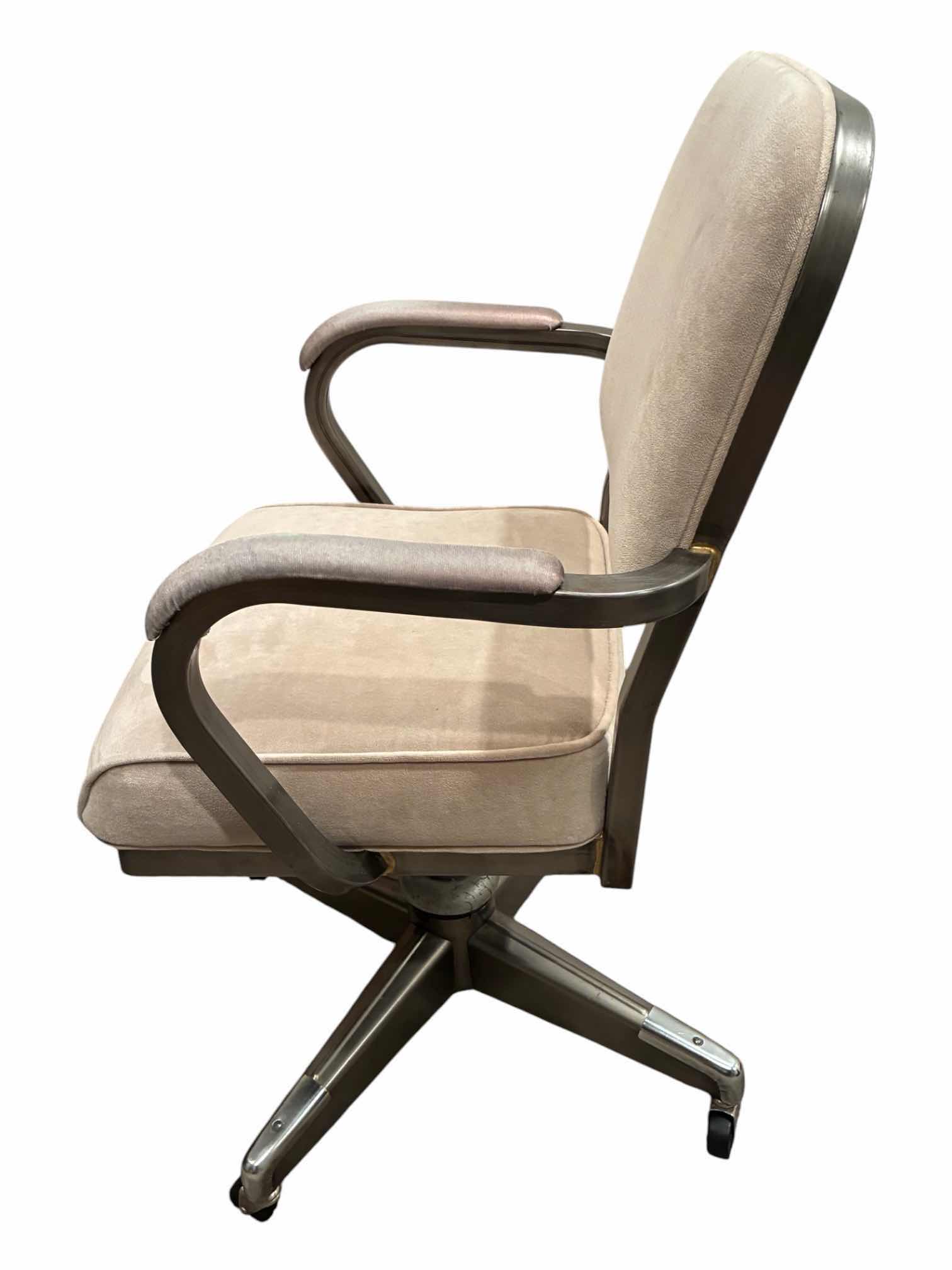 Photo 1 of HEAVY DUTY STEEL PADDED ROLLING WORKSHOP OFFICE CHAIR