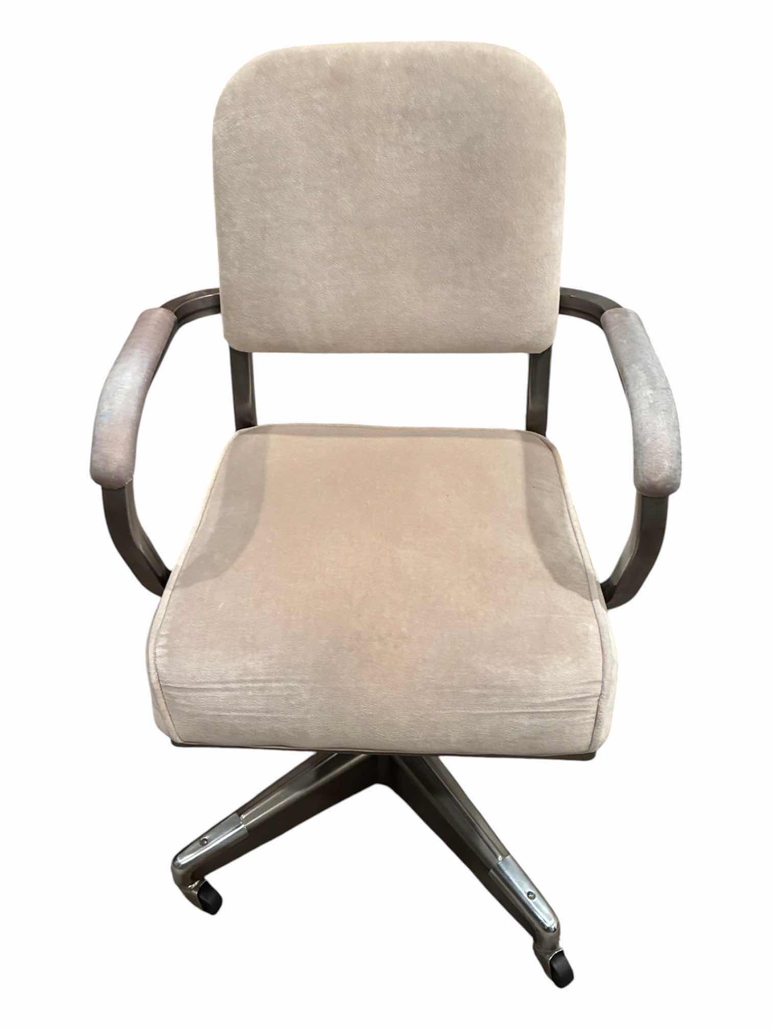 Photo 1 of HEAVY DUTY STEEL PADDED ROLLING WORKSHOP OFFICE CHAIR