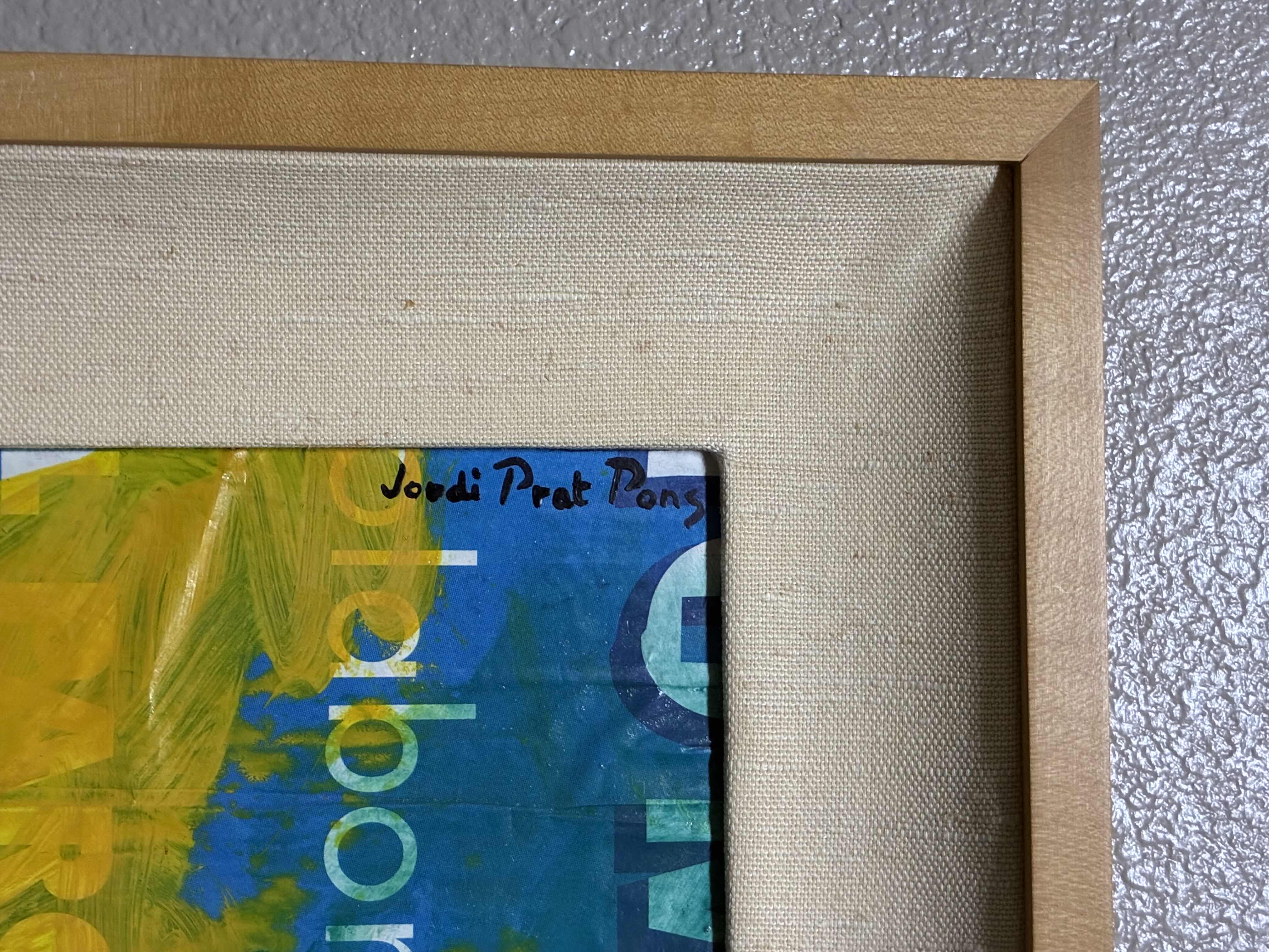 Photo 1 of MIXED MEDIA ABSTRACT COLLAGE PAINTING BY JOODI PRATT PONS FRAMED ARTWORK 19” X 16”