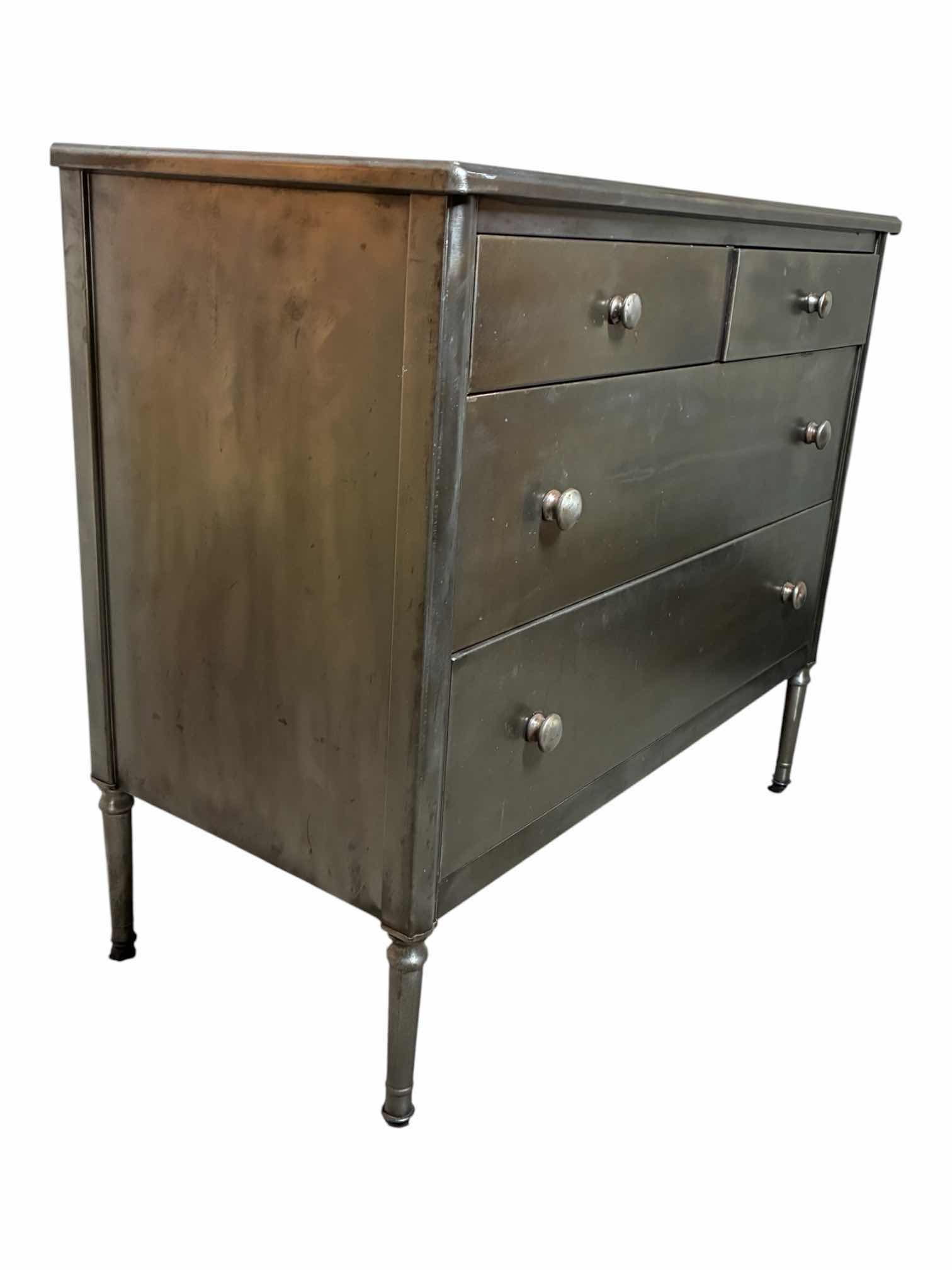 Photo 1 of WORKSHOP METALLIC REFINISH STEEL 4-DRAWER ROLLING DRESSER 40” x 19 H35”