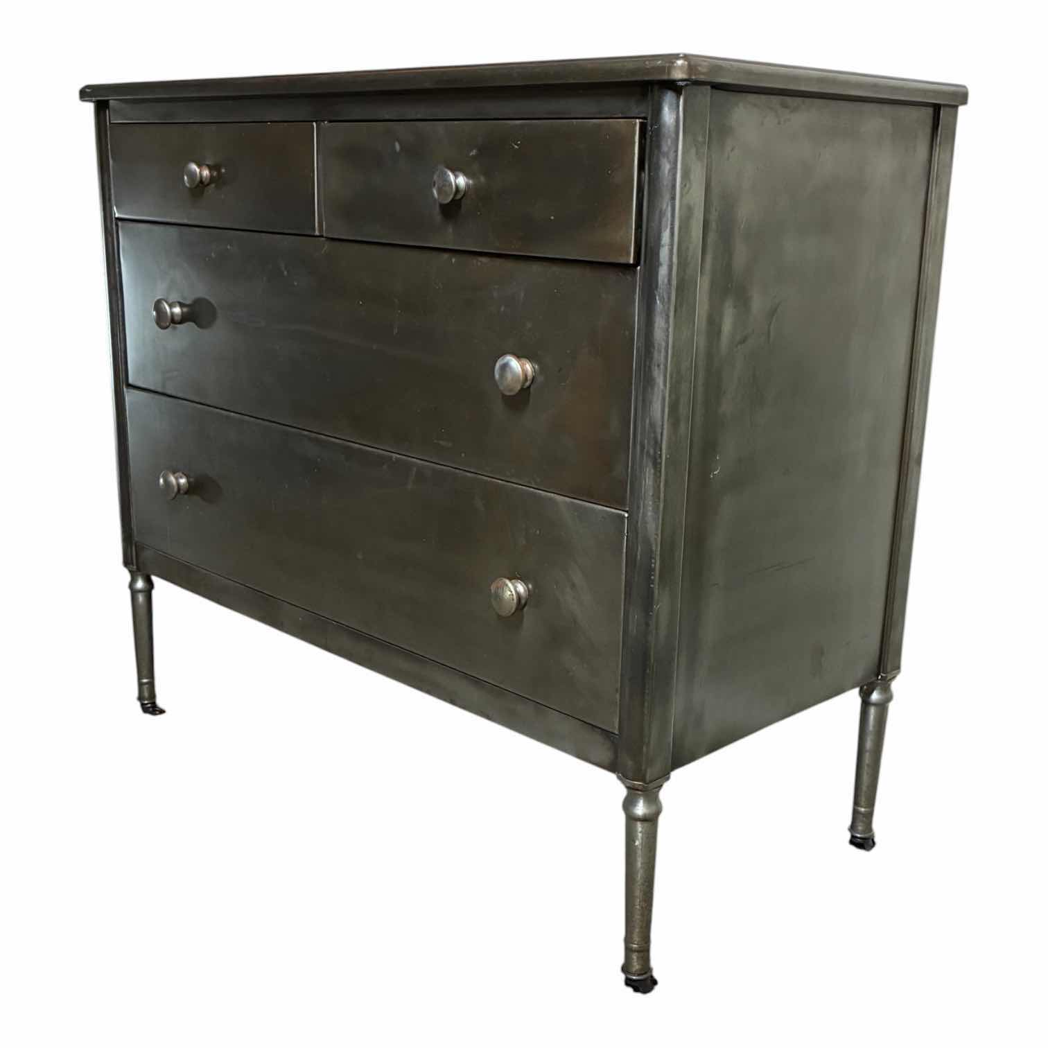 Photo 1 of WORKSHOP METALLIC REFINISH STEEL 4-DRAWER ROLLING DRESSER 40” x 19 H35”