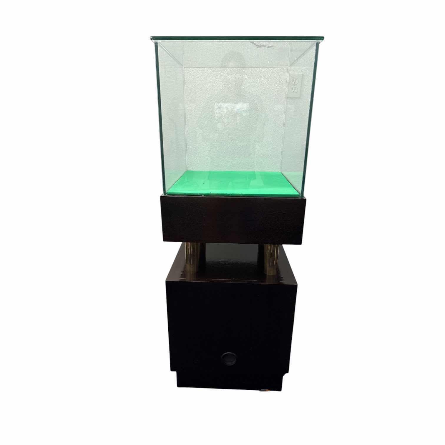 Photo 1 of MODERN MAHOGANY DISPLAY CASE W/KEY 18.5”X18.5”51.5”