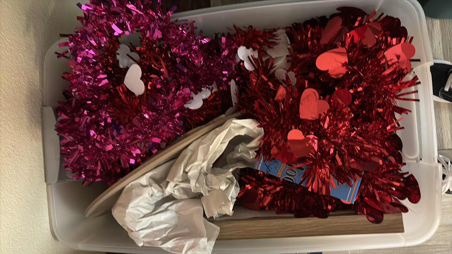 Photo 1 of CONTAINER OF VALENTINES DECORATIONS