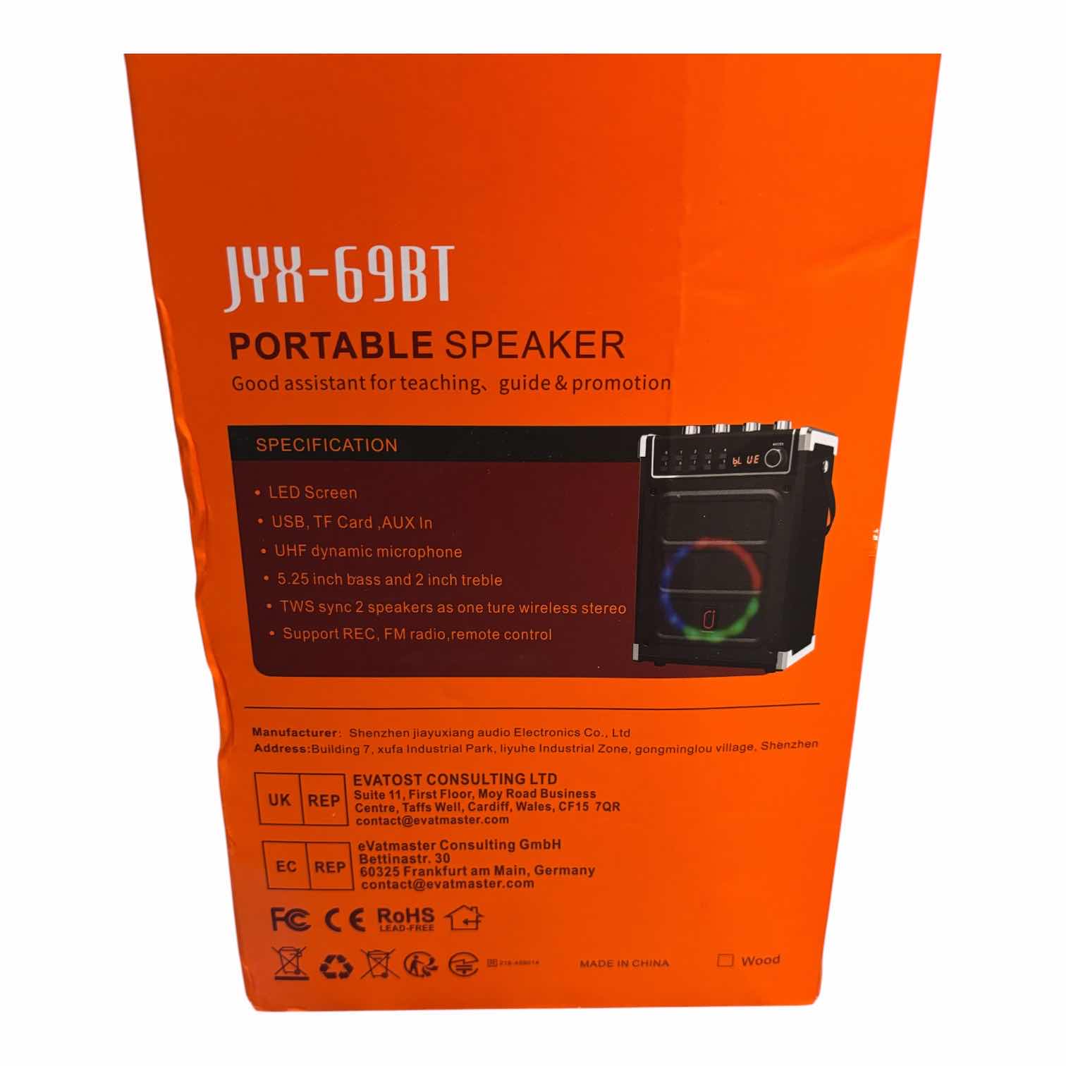 Photo 1 of JYX-69BT PORTABLE SPEAKER