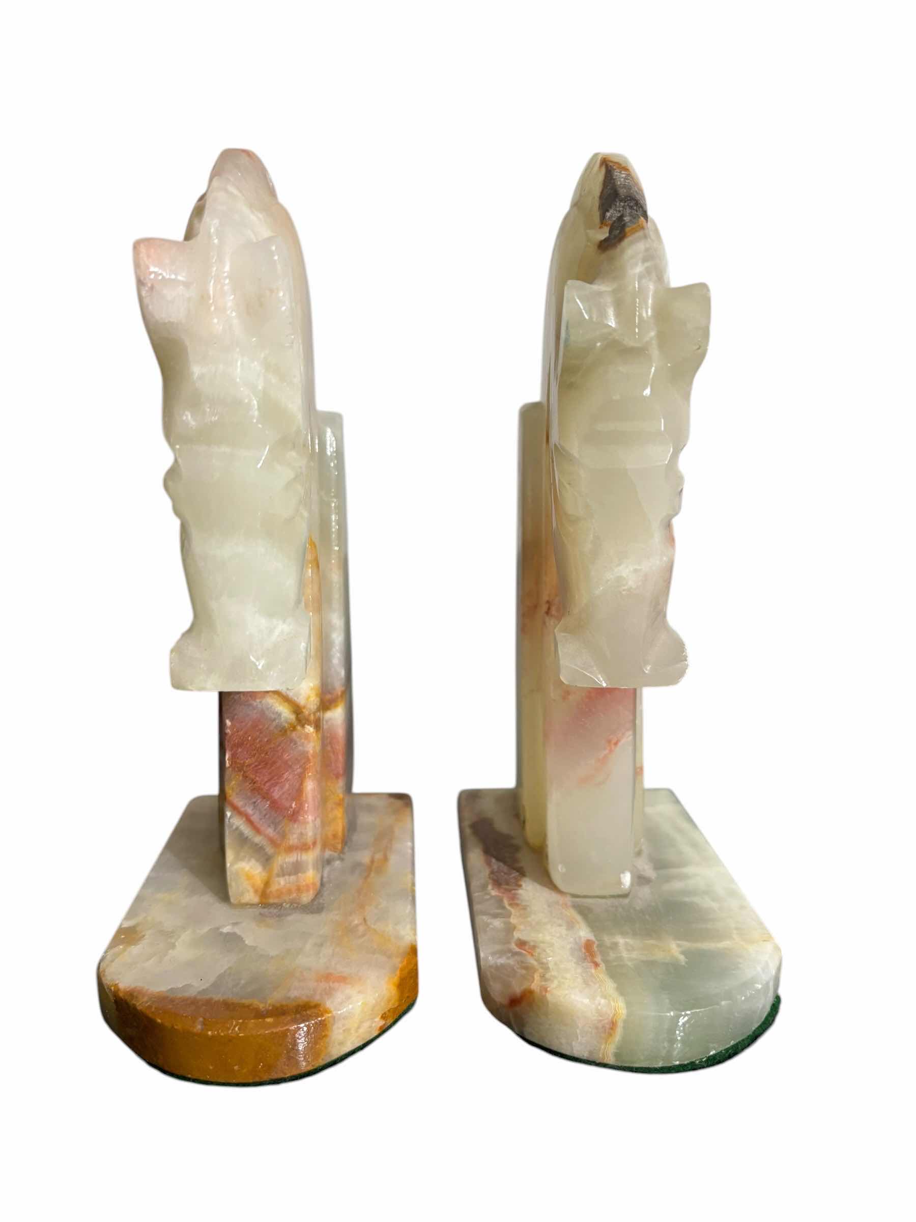 Photo 1 of VINTAGE HARD CARVED BOOKENDS FROM ONYX/MARBLE