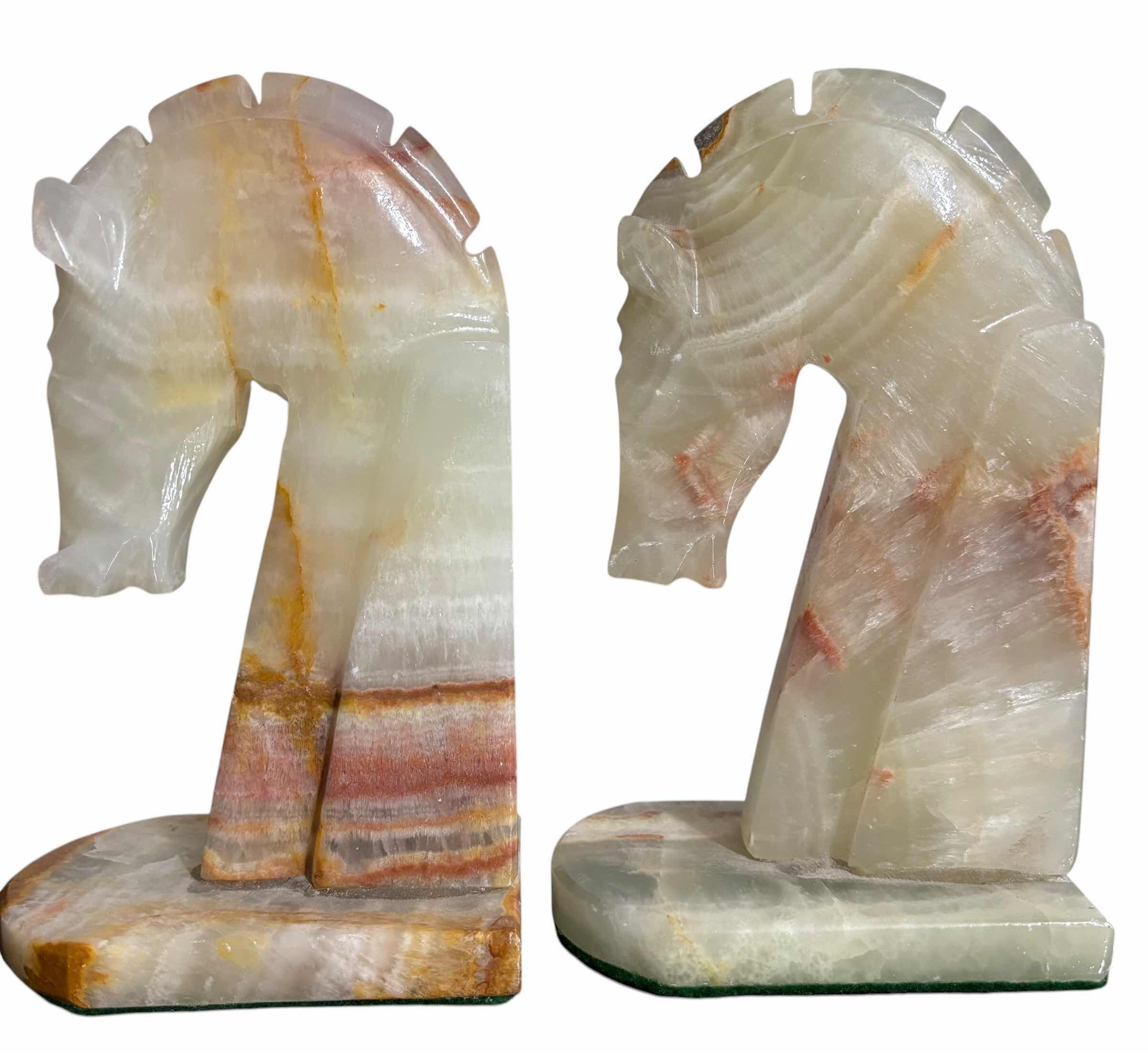 Photo 1 of VINTAGE HARD CARVED BOOKENDS FROM ONYX/MARBLE