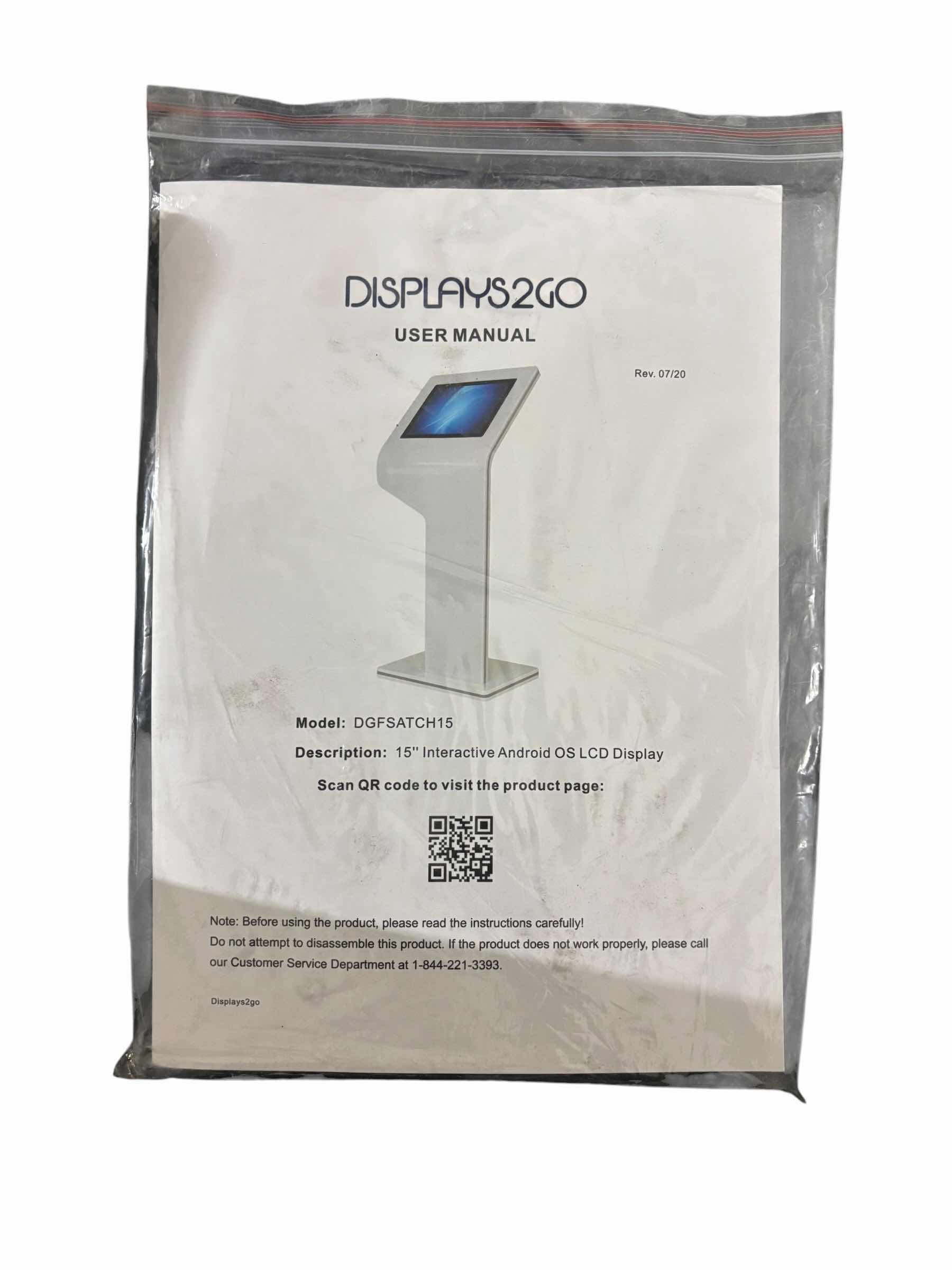 Photo 1 of DISPLAYS2GO 15” TOUCH SCREEN DIGITAL KIOSK WITH MANUAL & REMOTE