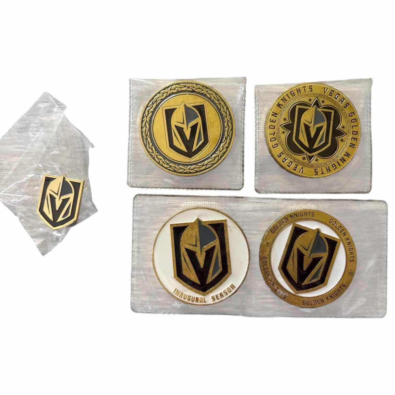 Photo 1 of (5)PCS GOLDEN KNIGHTS COIN AND PIN