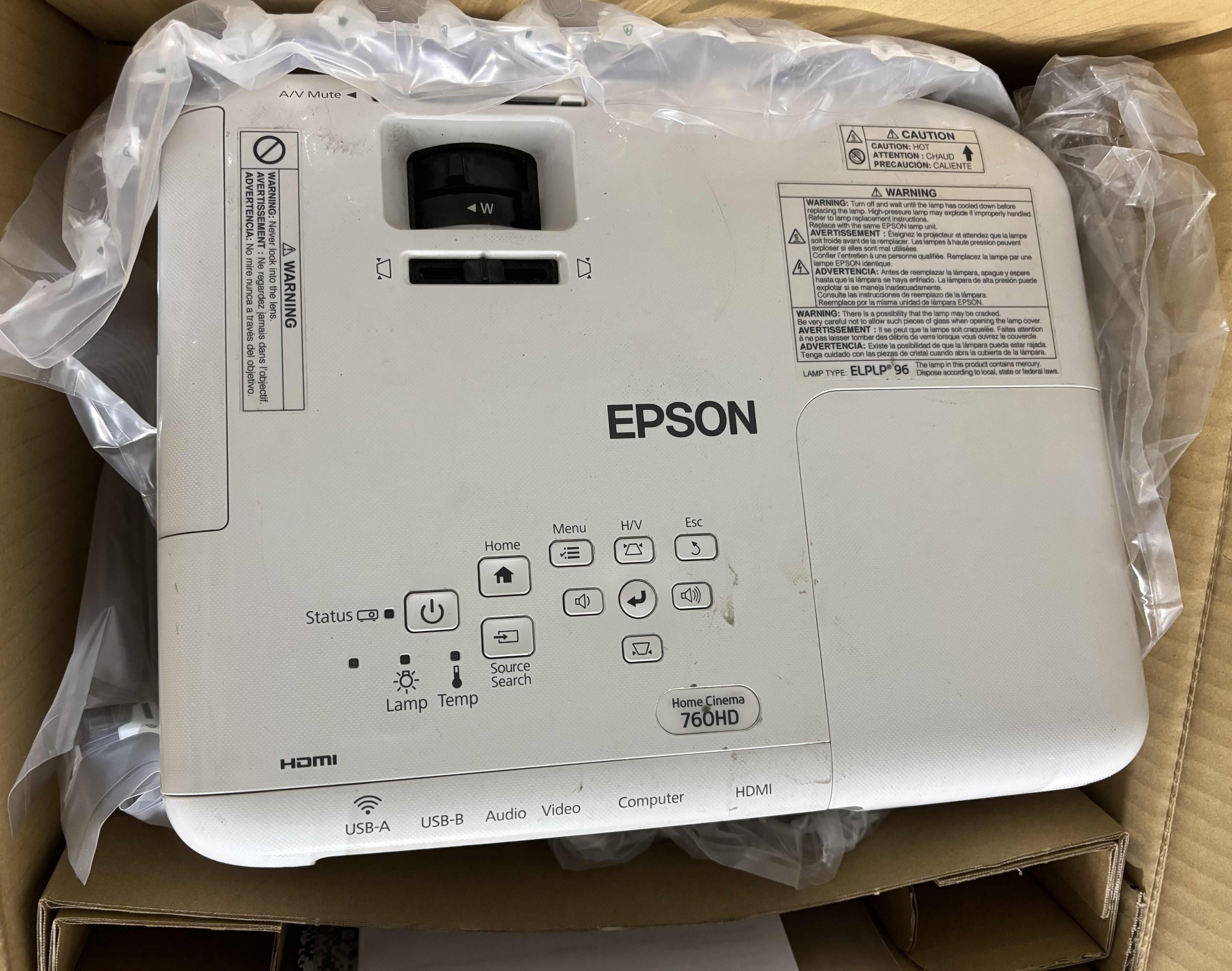 Photo 1 of EPSON HOME CINEMA 760HD IN ORIGINAL BOX