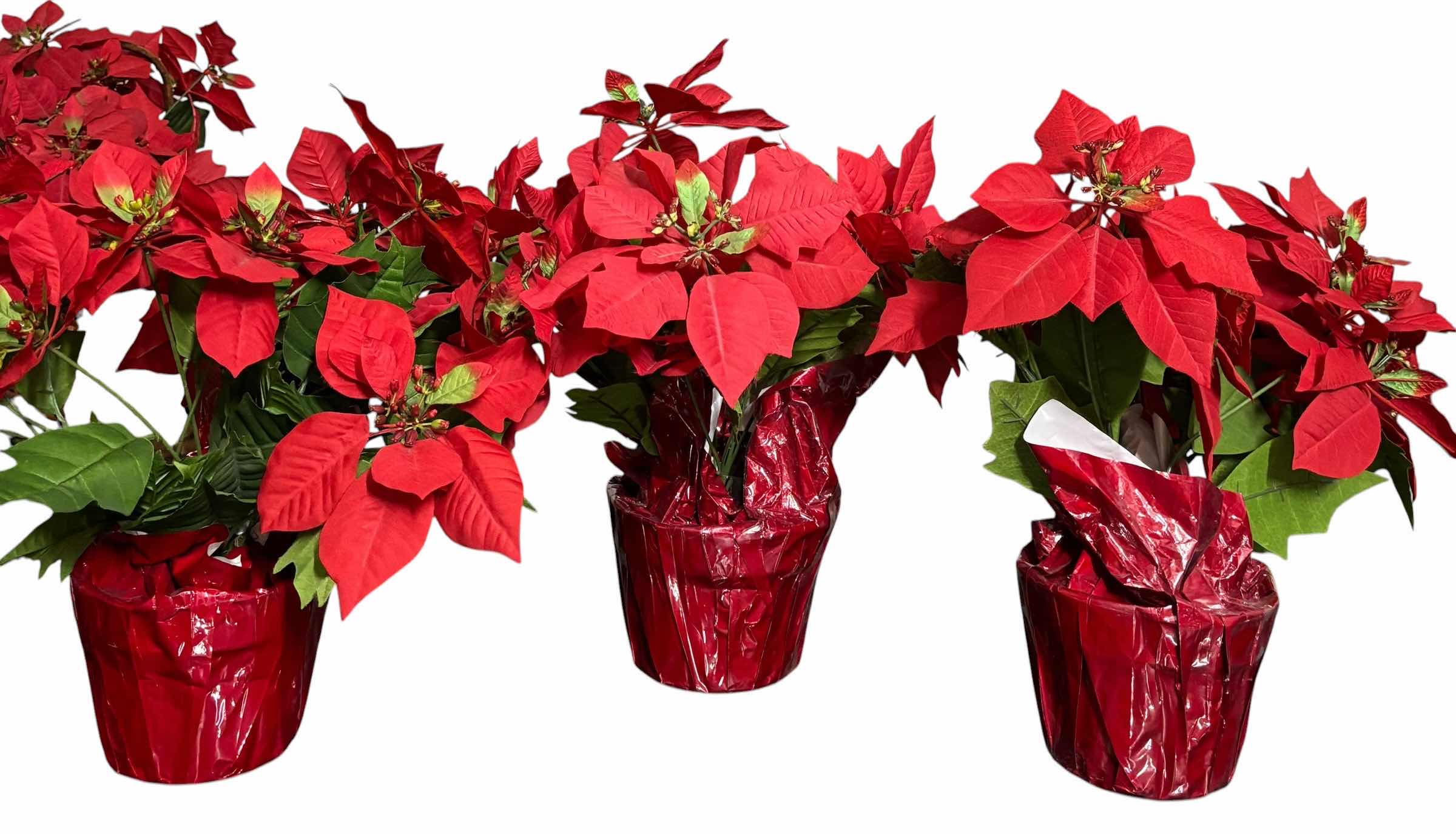 Photo 1 of COLLECTION OF POINSETTIA ARTIFICIAL FLOWER ARRANGEMENTS (7)