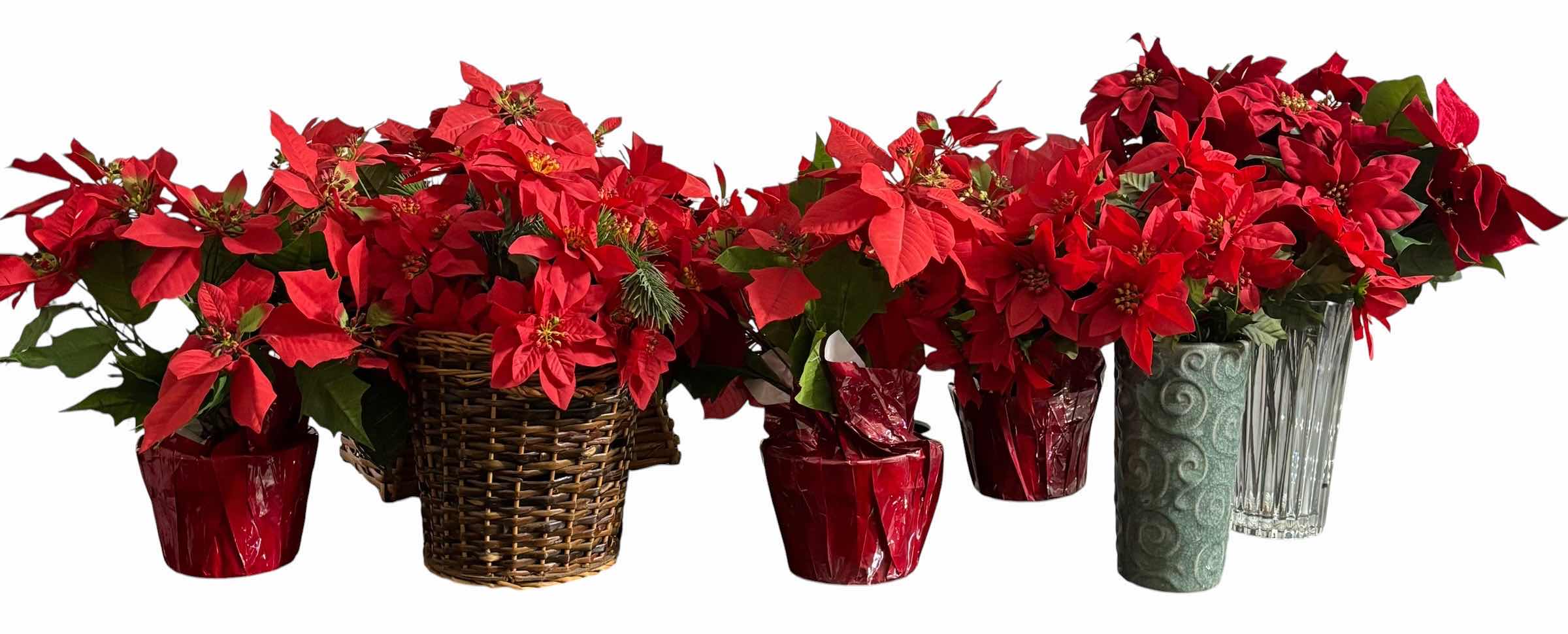 Photo 1 of COLLECTION OF POINSETTIA ARTIFICIAL FLOWER ARRANGEMENTS (7)