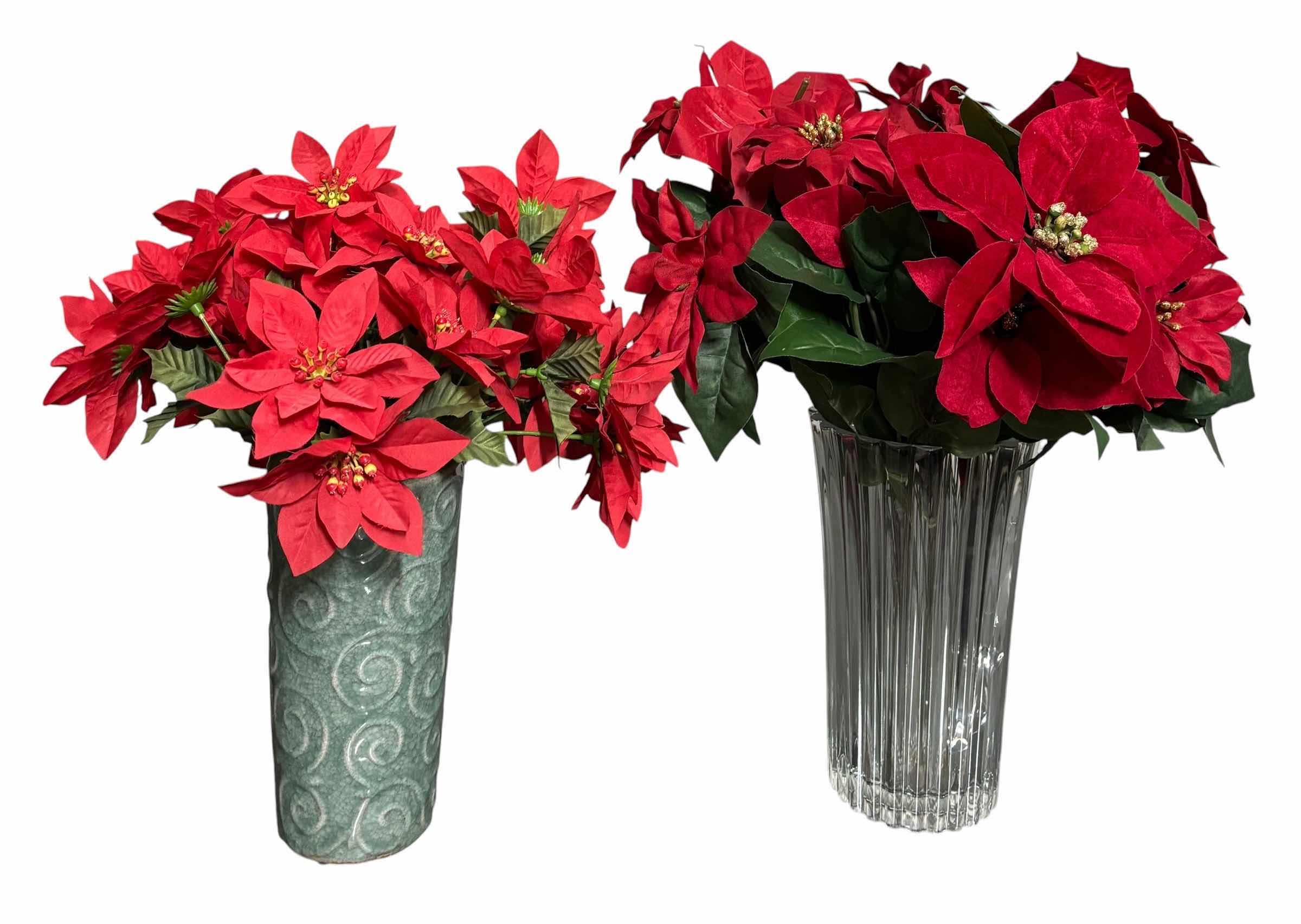 Photo 1 of COLLECTION OF POINSETTIA ARTIFICIAL FLOWER ARRANGEMENTS (7)