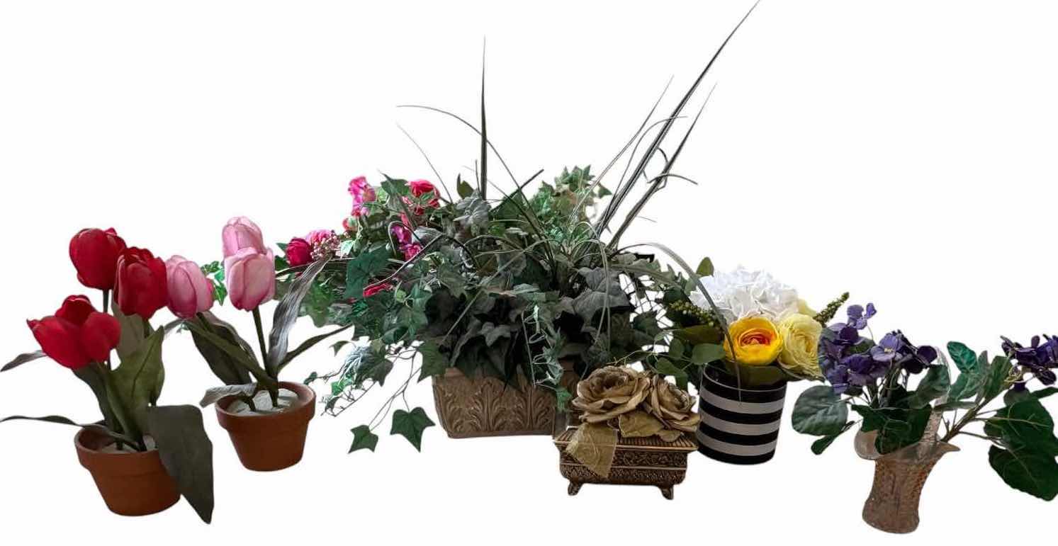 Photo 1 of (6)PCS ARTIFICIAL FLORAL ARRANGEMENTS & DECOR