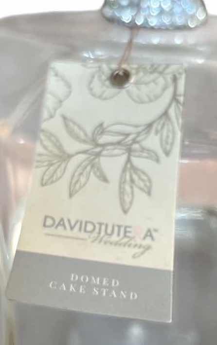 View 2 of DAVID TUTERA WEDDING COLLECTION RHINESTONE DOMED CAKE STAND H10” $75