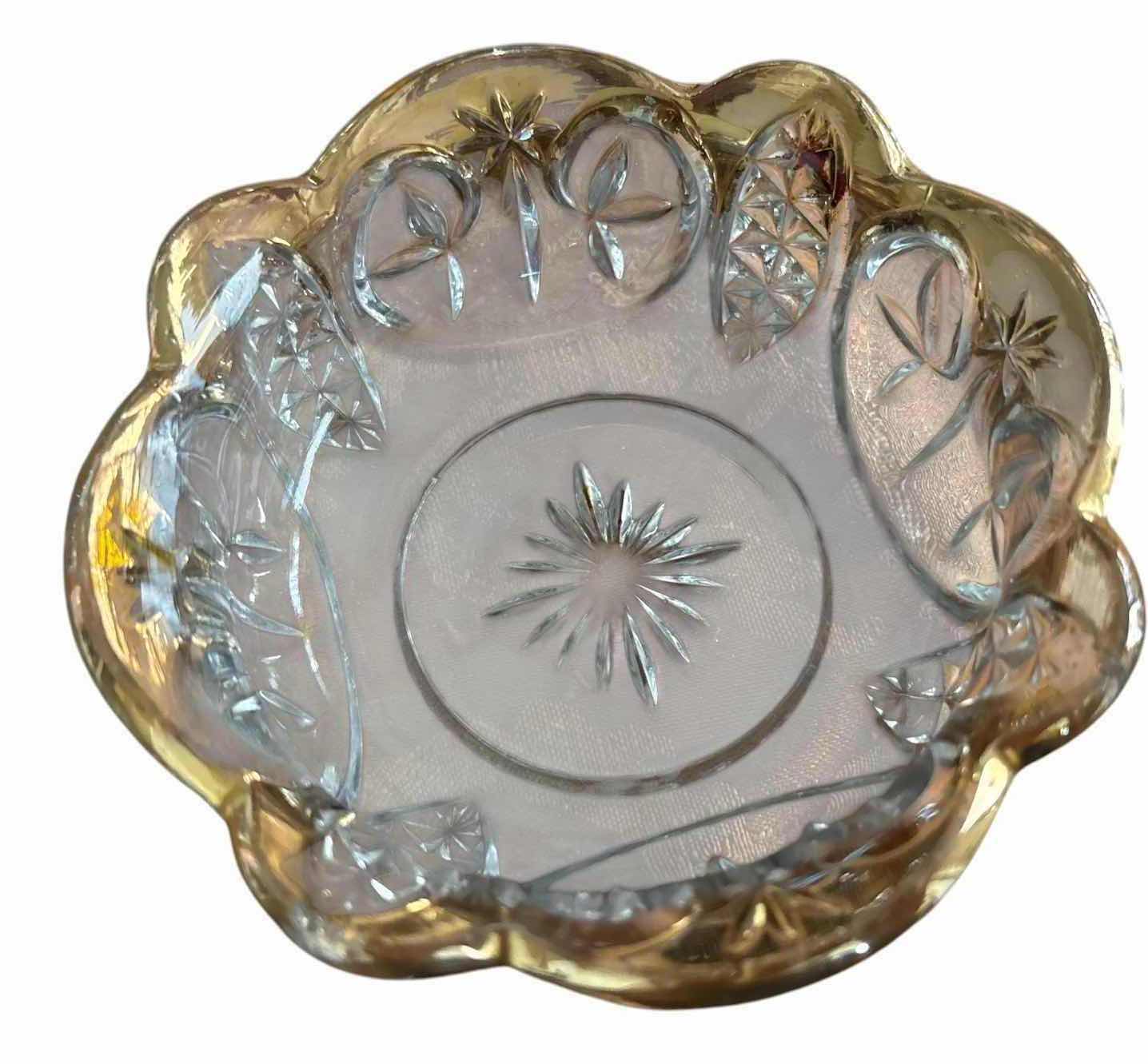 Photo 1 of (6)PCS SET OF 6 VINTAGE CUT GLASS DESSERT BOWLS D4.5”