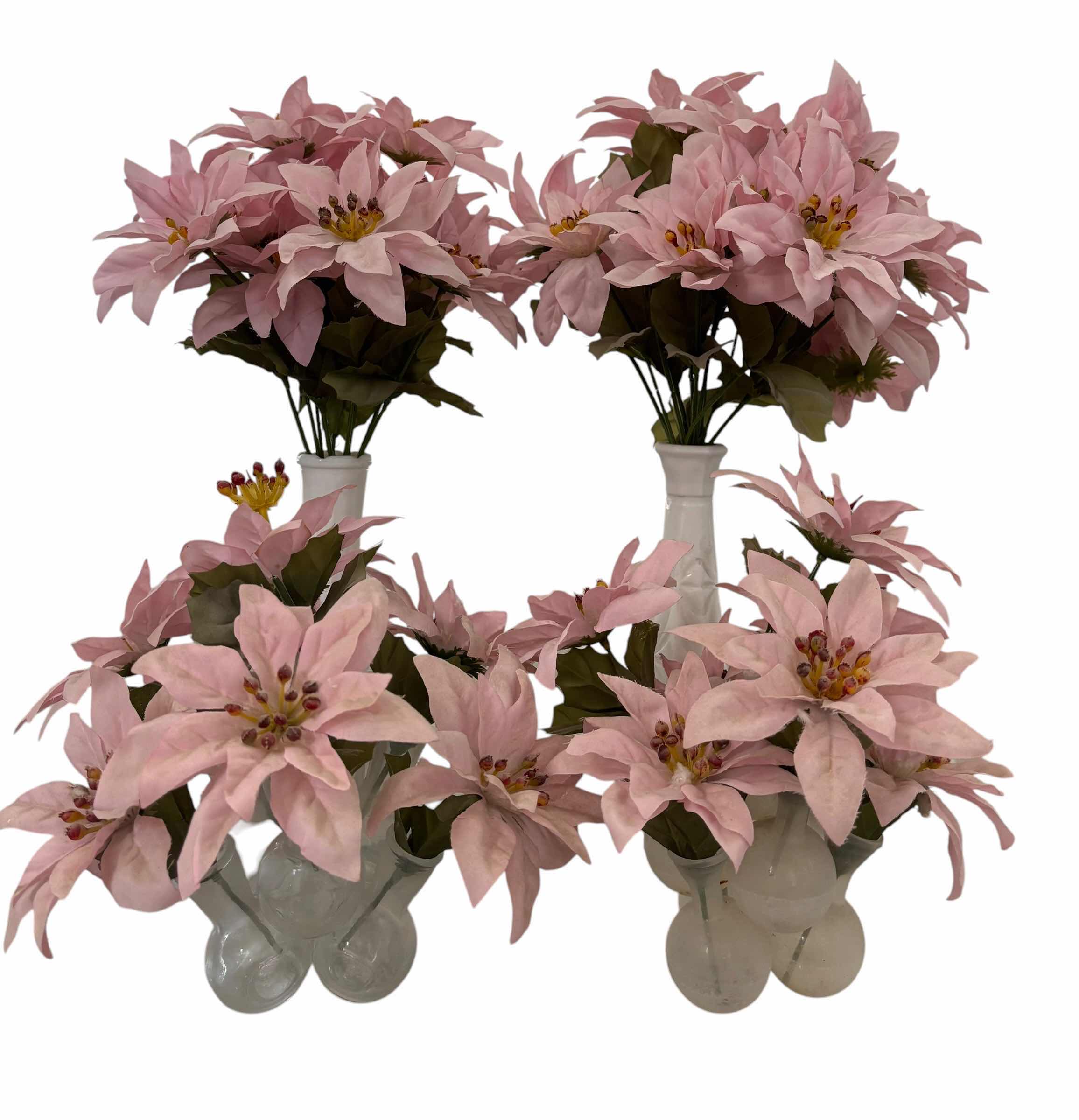 Photo 1 of ARTIFICIAL FLOWERS IN VASES (4) TALLEST H16”
