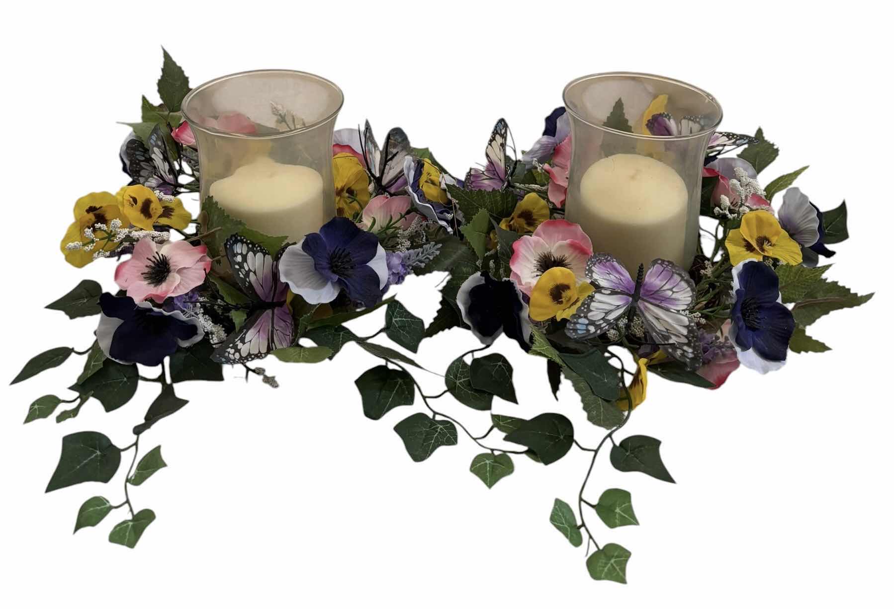 Photo 1 of FLOWER CENTERPIECES WITH CANDLES (2) H6”