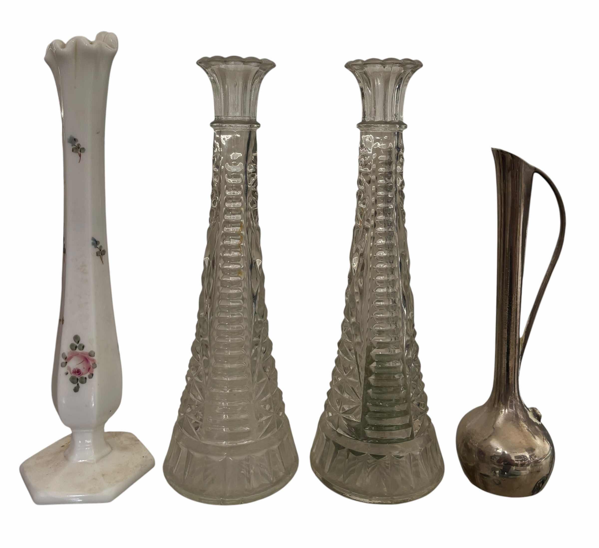 Photo 1 of COLLECTION OF BUD VASES (4) H9”