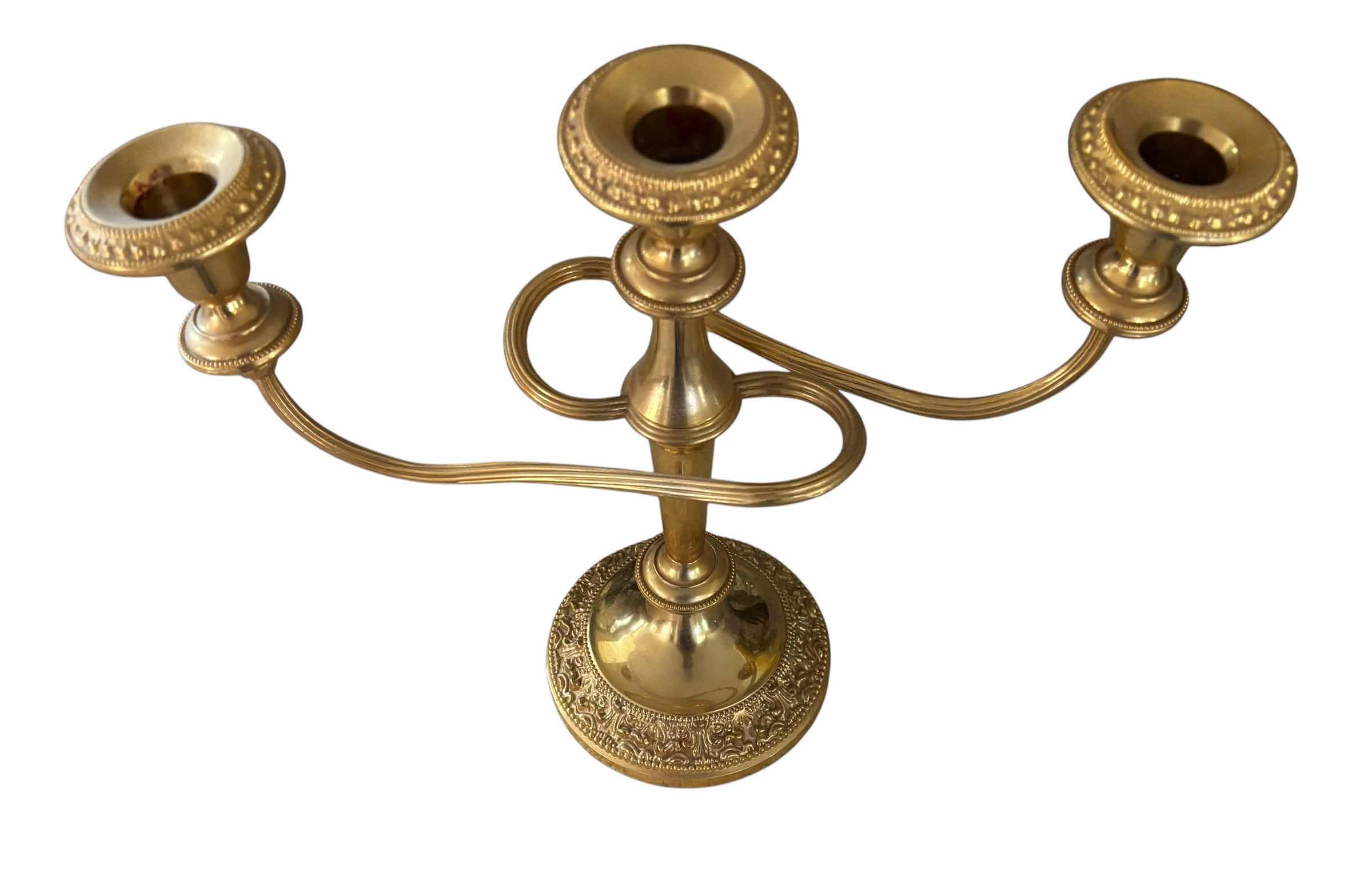 Photo 1 of VINTAGE STYLE GOLD TONE 3-ARM TWISTED CANDELABRA