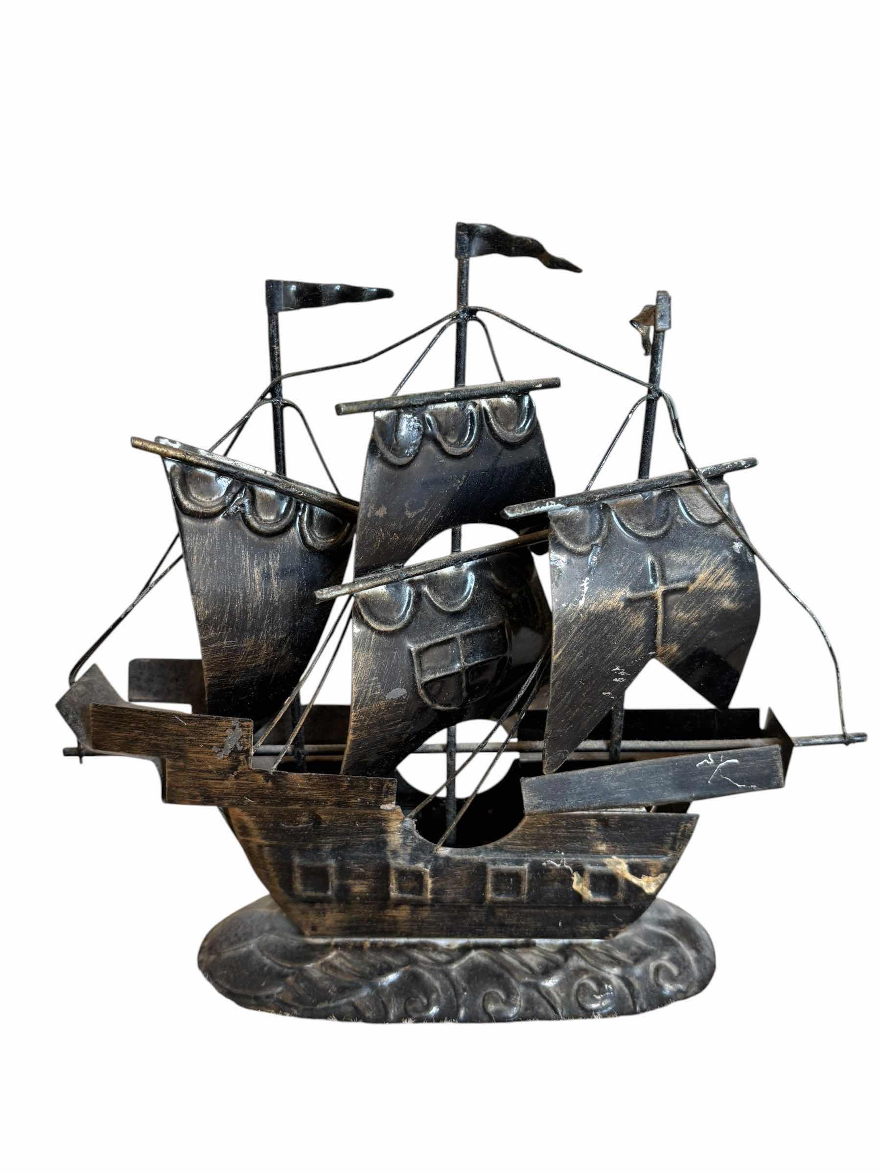 Photo 1 of METAL DECOR: SHIPS (2) H7” & MORE