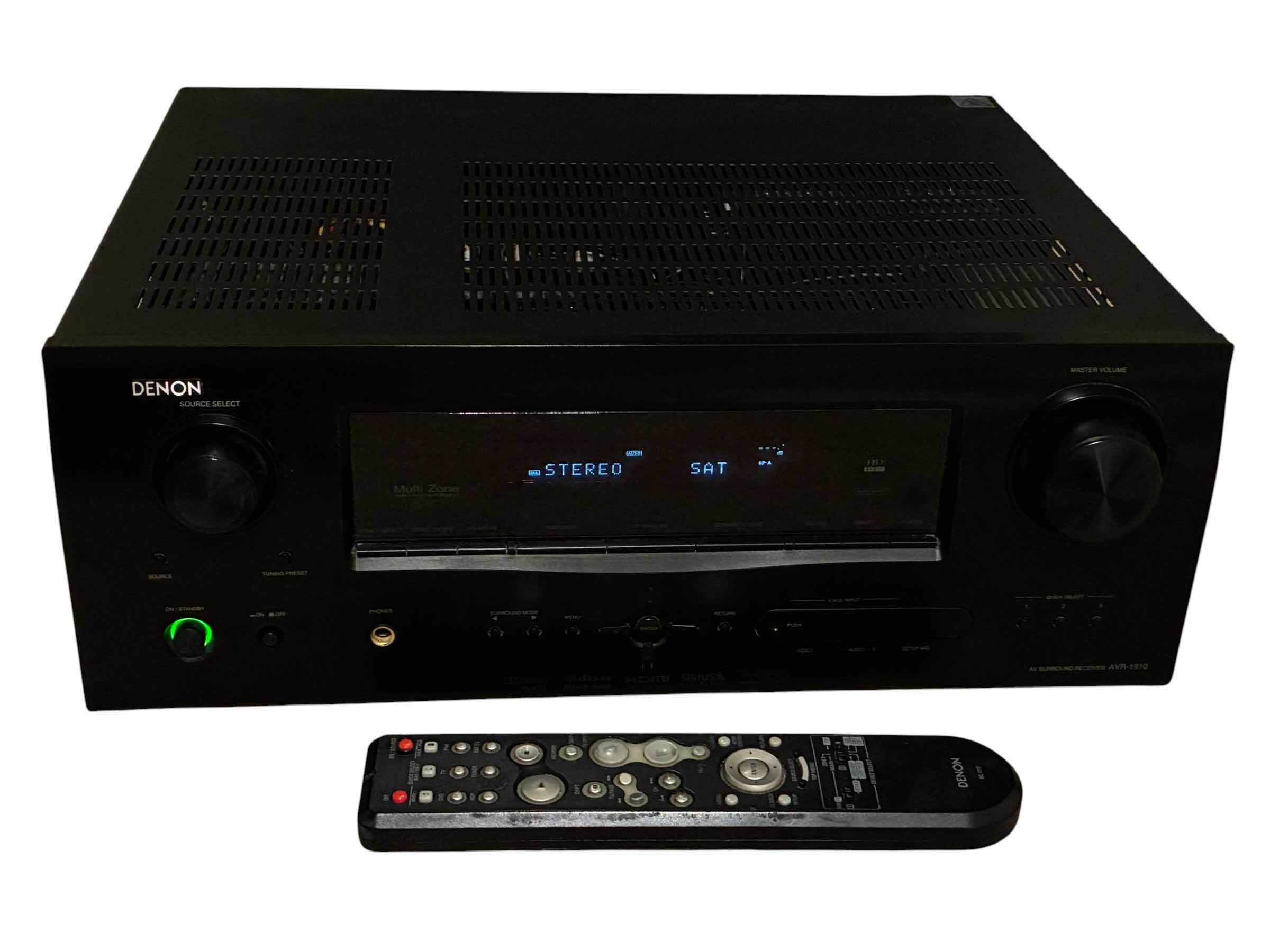 Photo 1 of DENON AV SURROUND RECEIVER W REMOTE AVR-1910