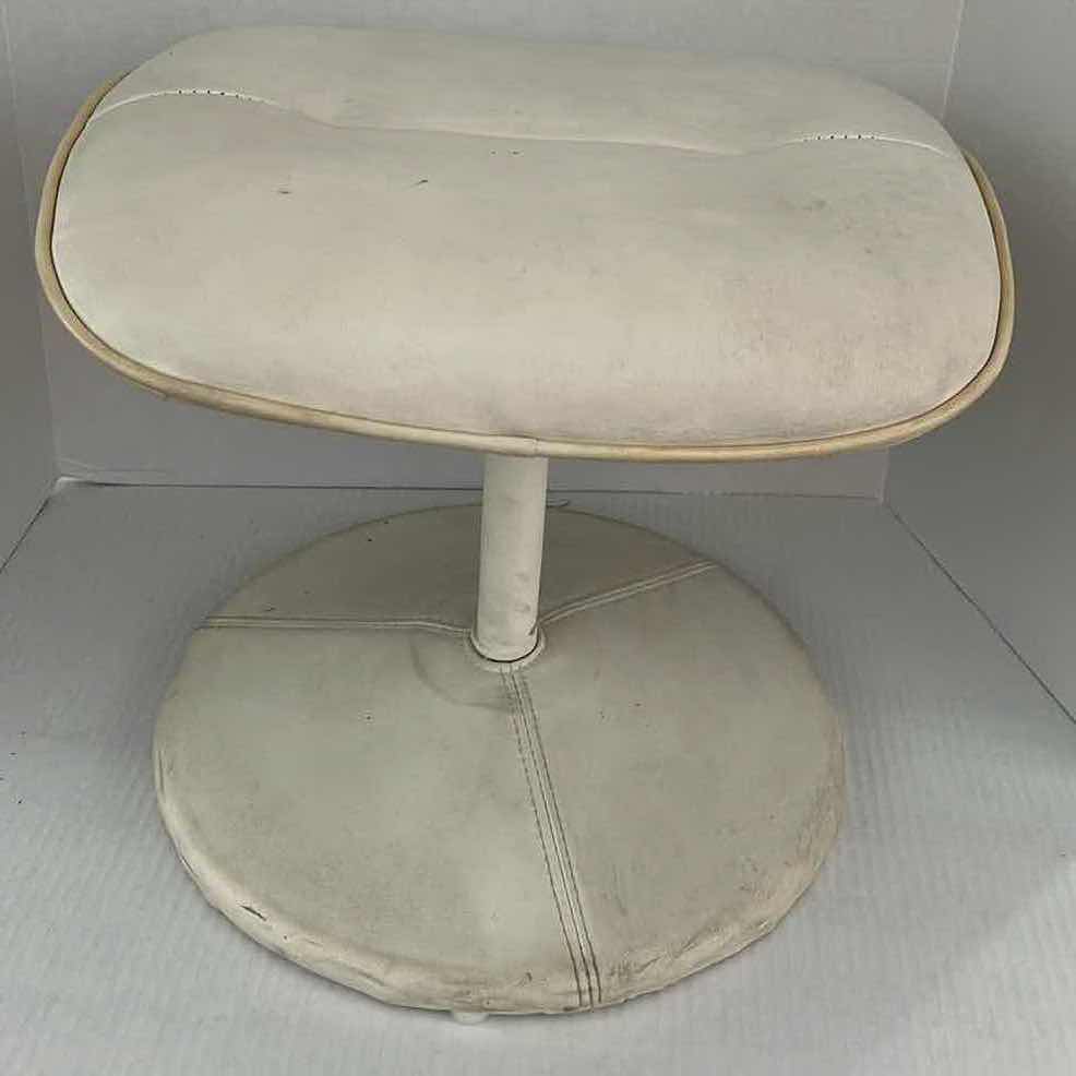 Photo 2 of WHITE LEATHER SWIVEL CHAIR W OTTOMAN