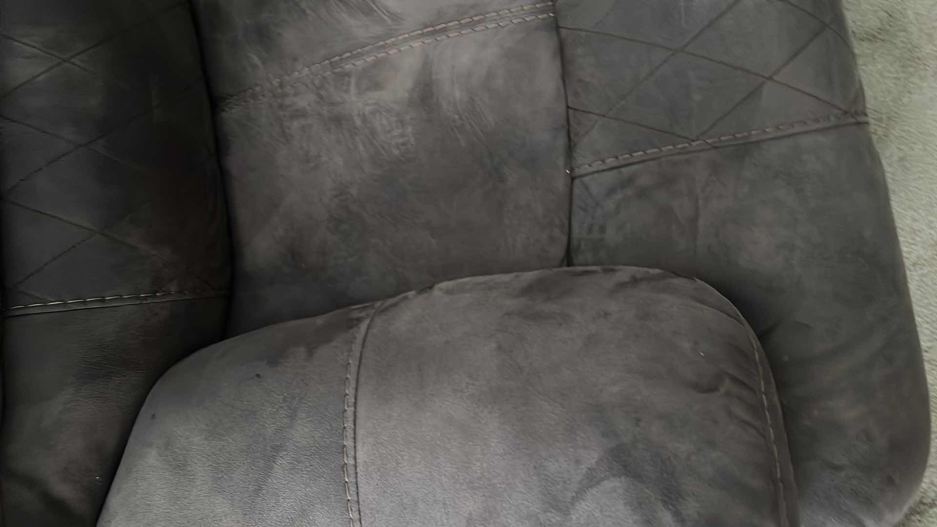 Photo 2 of 6’ DARK BROWN MICROFIBER DUAL ELECTRIC RECLINER.