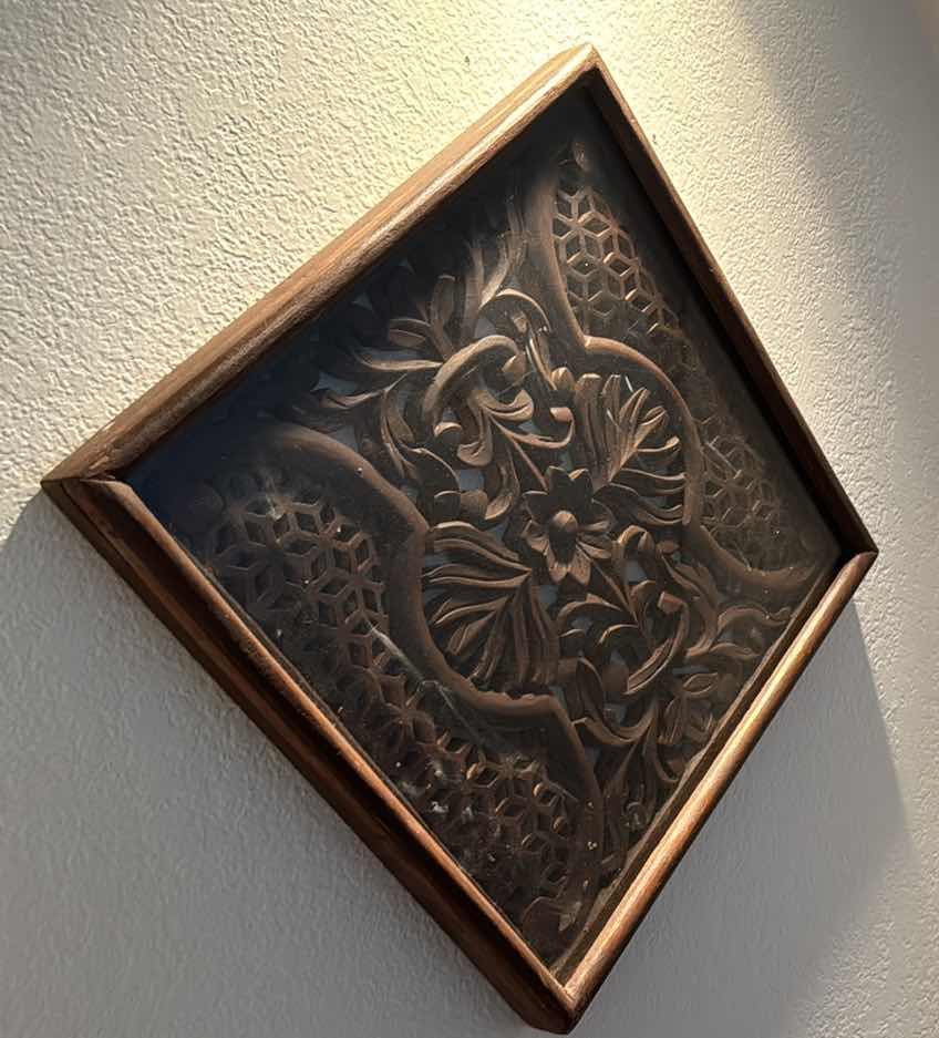 Photo 2 of WOOD CARVED WALL HANGING 
13.5” X 13.5”