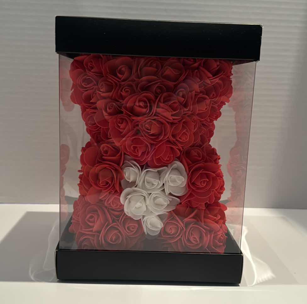 Photo 1 of NIB FOAM ROSE BEAR ARRANGEMENT