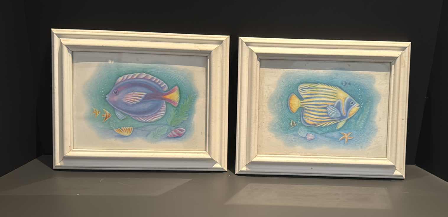 Photo 1 of PAIR OF FRAMED FISH ART 
8”X 10”