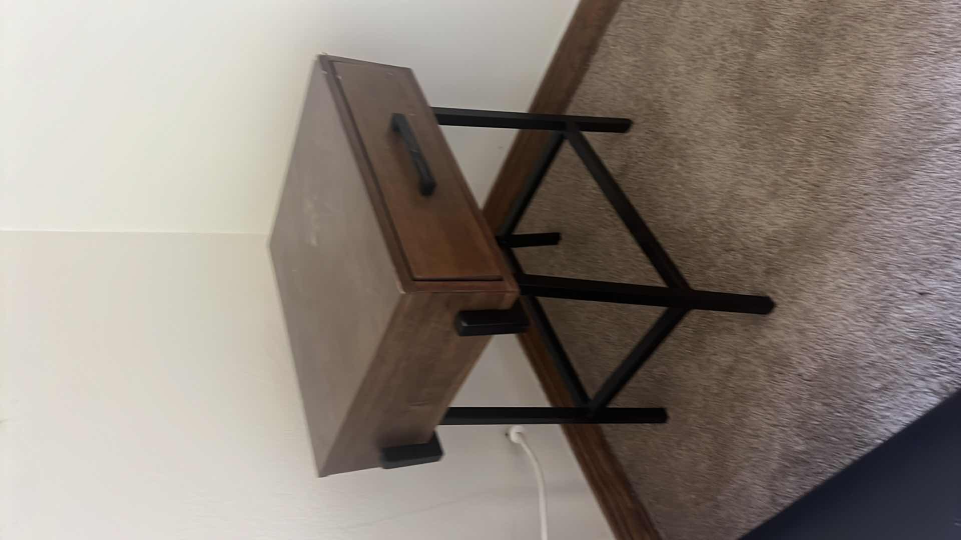 Photo 4 of PRESSED WOOD W BLACK METAL ACCENT TABLE 17" x 15" H24"