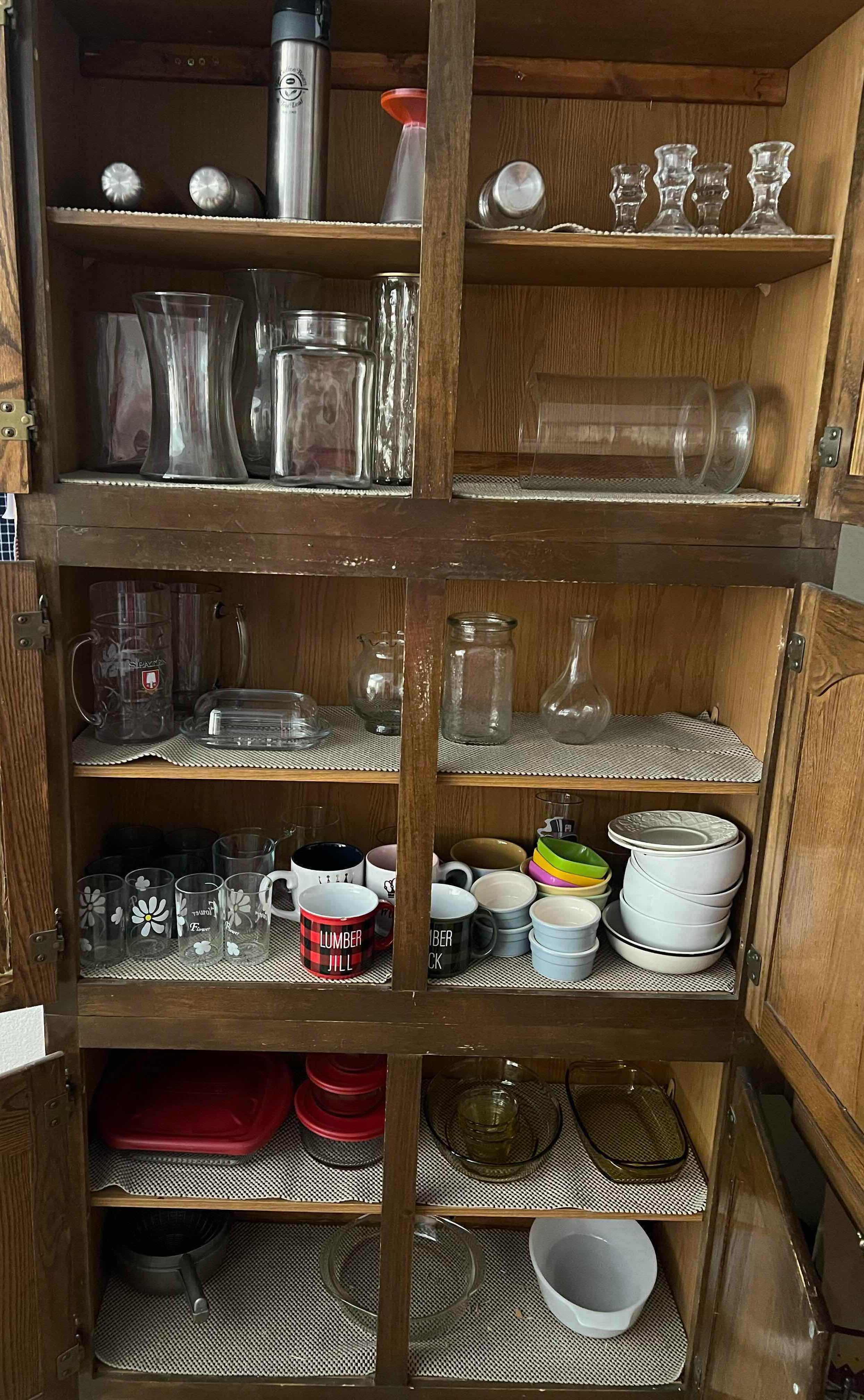 Photo 1 of CONTENTS OF KITCHEN CABINET (GLASSWARE, DISHES)