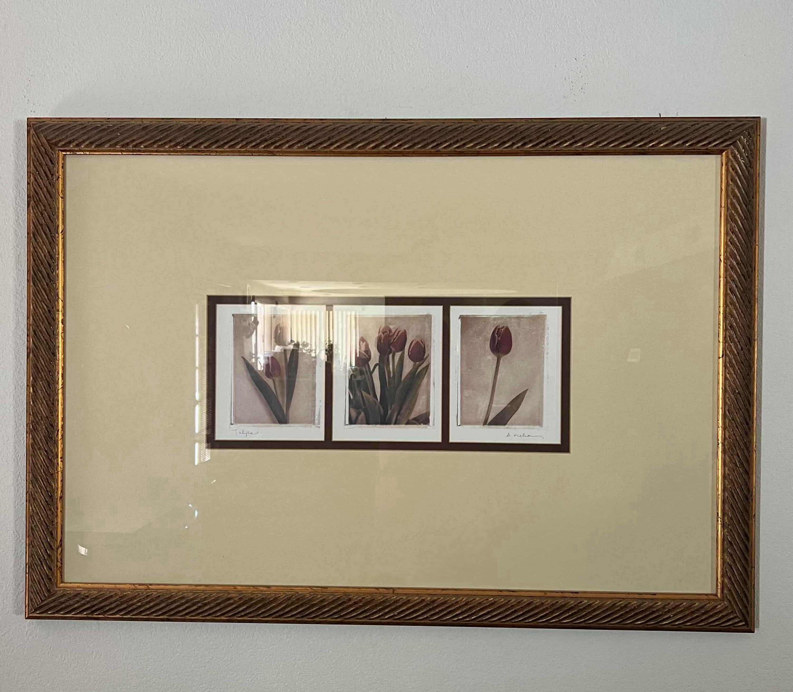 Photo 1 of GOLD FRAMED "TULIP" ARTWORK  26” x H28”