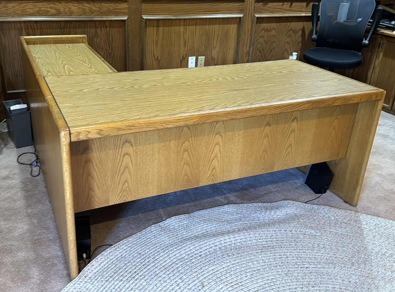 Photo 1 of OAK  L-SHAPED EXECUTIVE DESK 65" X 71"
