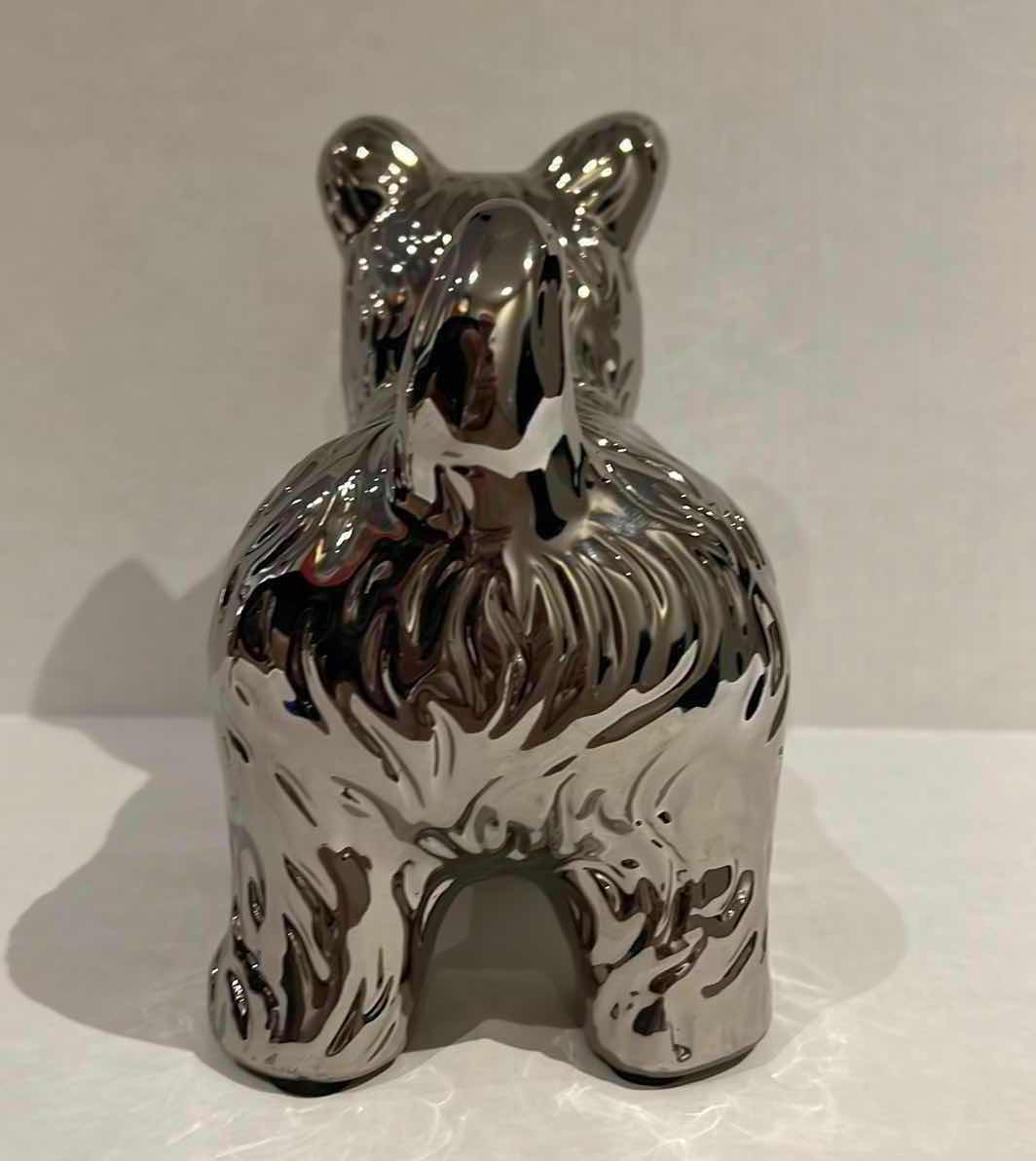 Photo 3 of BENZARA SILVER CERAMIC SCOTTISH DOG. H7”