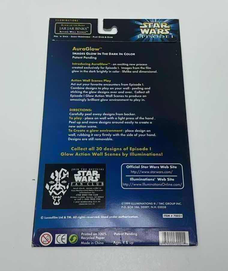 Photo 2 of NIB ILLUMINATIONS GLOW IN THE DARK JAR JAR BINKS ACTION WALL SCENES STAR WARS EPISODE 1