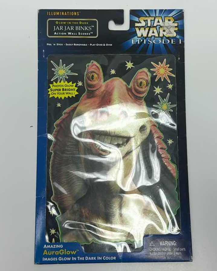 Photo 1 of NIB ILLUMINATIONS GLOW IN THE DARK JAR JAR BINKS ACTION WALL SCENES STAR WARS EPISODE 1