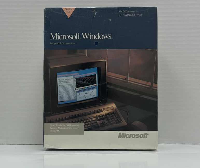 Photo 1 of MICROSOFT WINDOWS 3.0 - NIB SEALED ORIGINAL 3.5" DOS VINTAGE