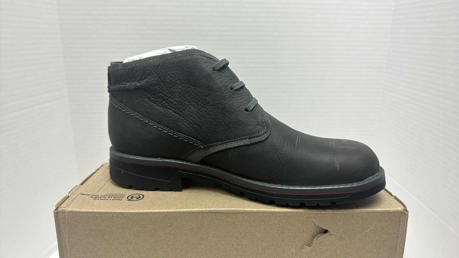 Photo 1 of NIB MENS CLARKS MORRIS PEAK GREY LEATHER 9.5 WIDE