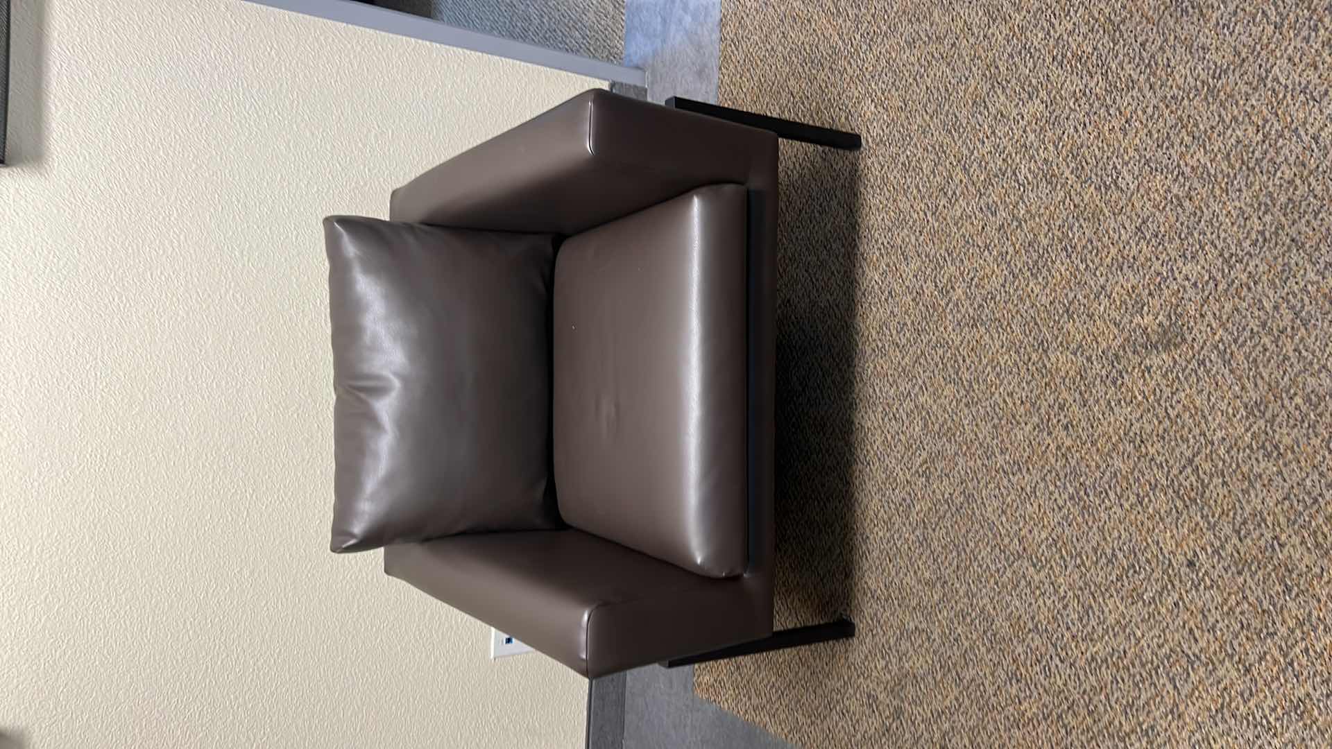 Photo 1 of BROWN FAUX LEATHER ARM CHAIR