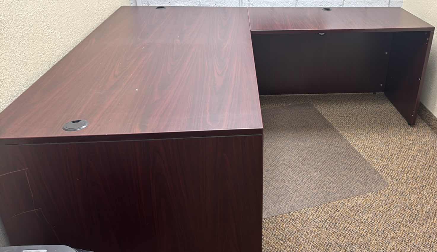 Photo 1 of L- SHAPED CHERRY EXECUTIVE DESK  71”  X  83” 