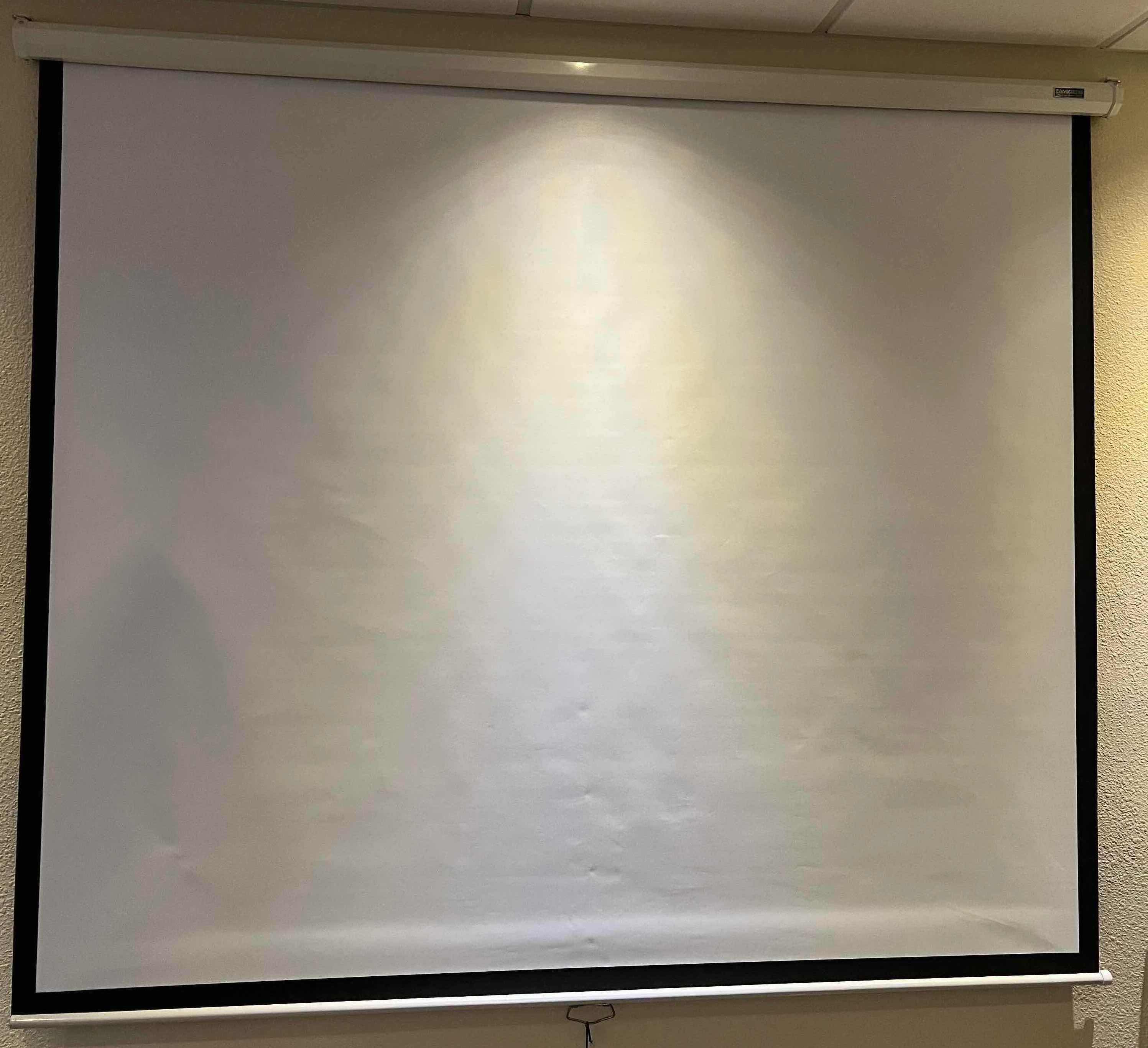 Photo 1 of ELITE SCREENS COLLAPSABLE PROJECTION SCREEN. WIDTH 6’ SCREEN STRETCHES TO 6’ LONG.