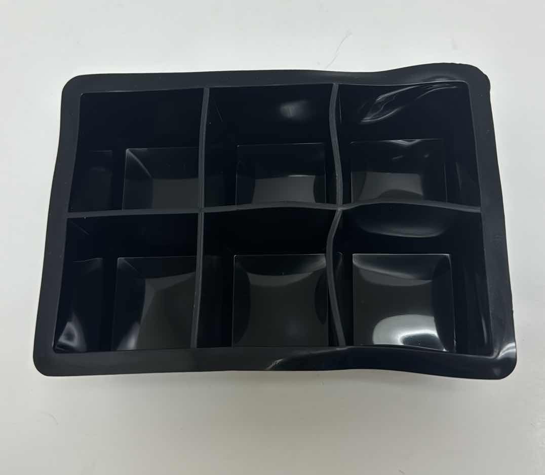 Photo 2 of NEW 8-PKGS BLACK SILICONE LARGE CUBE ICE TRAYS (2 PER PKG)