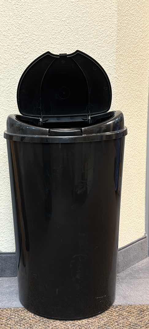 Photo 1 of BLACK KITCHEN TRASH CAN WITH LID