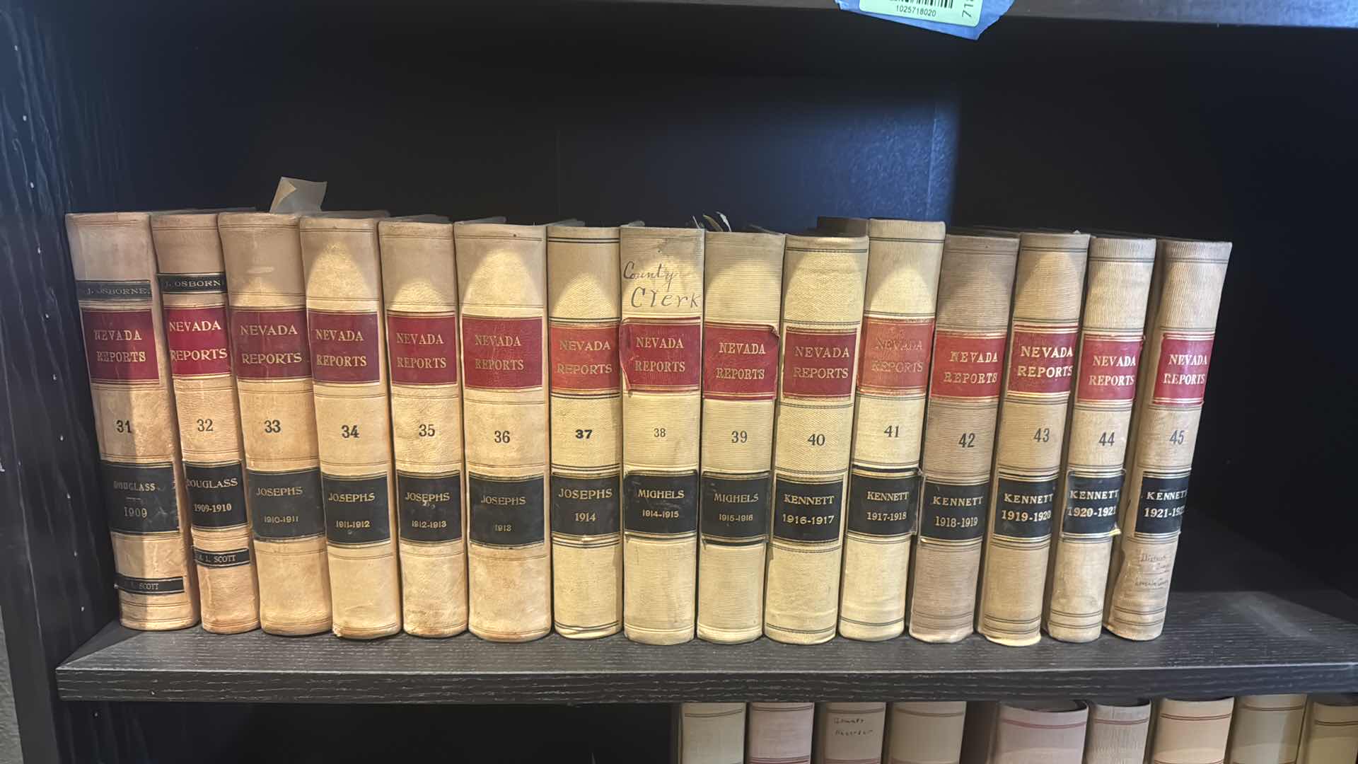 Photo 1 of 15-RARE ANTIQUE LEGAL BOOKS "NEVADA SUPREME COURT REPORTS"  PUBLISHED 1909, VOLUMES 31-45