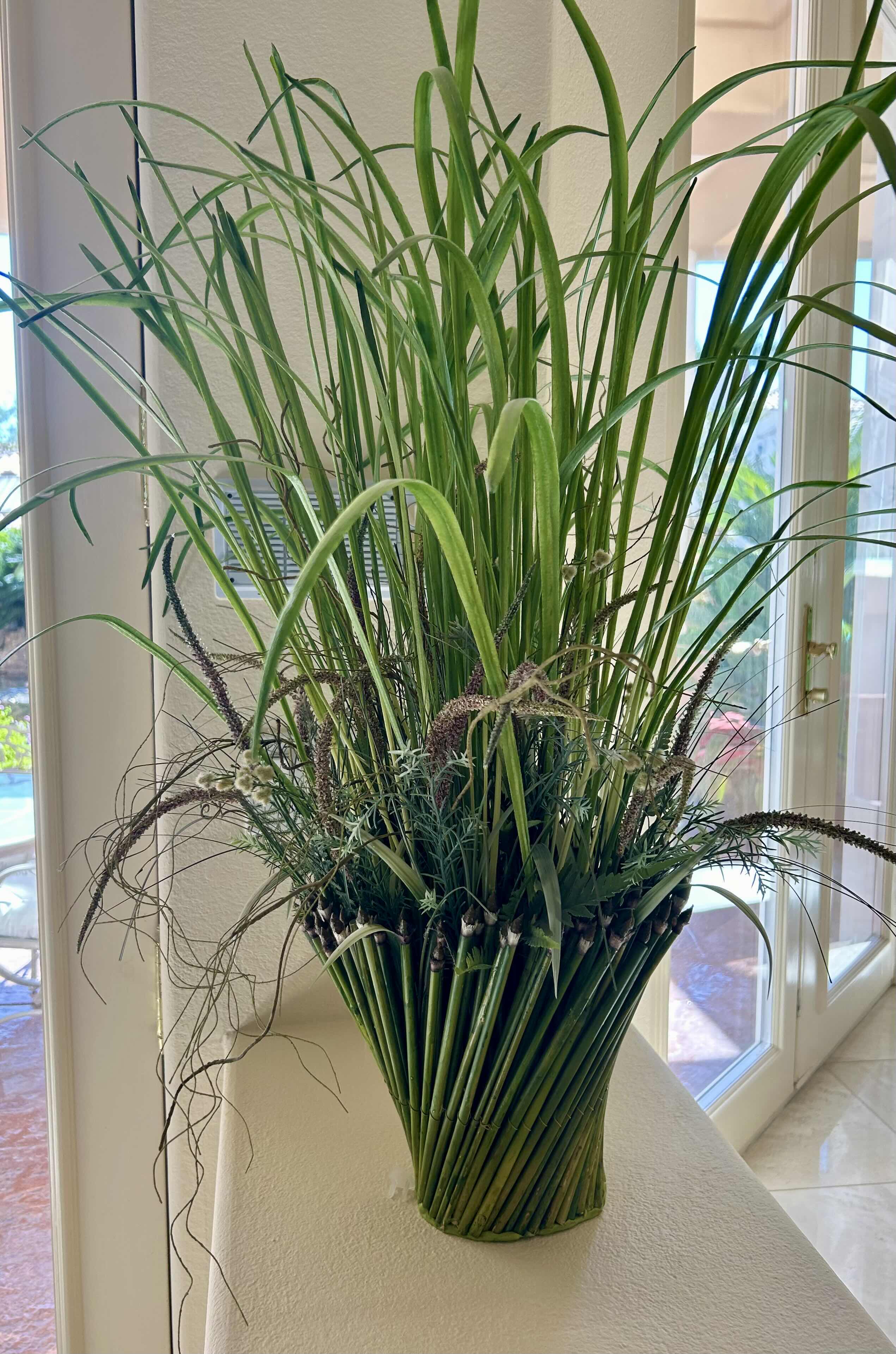 Photo 1 of 3’ FAUX PLANT IN FAUX BAMBOO VASE