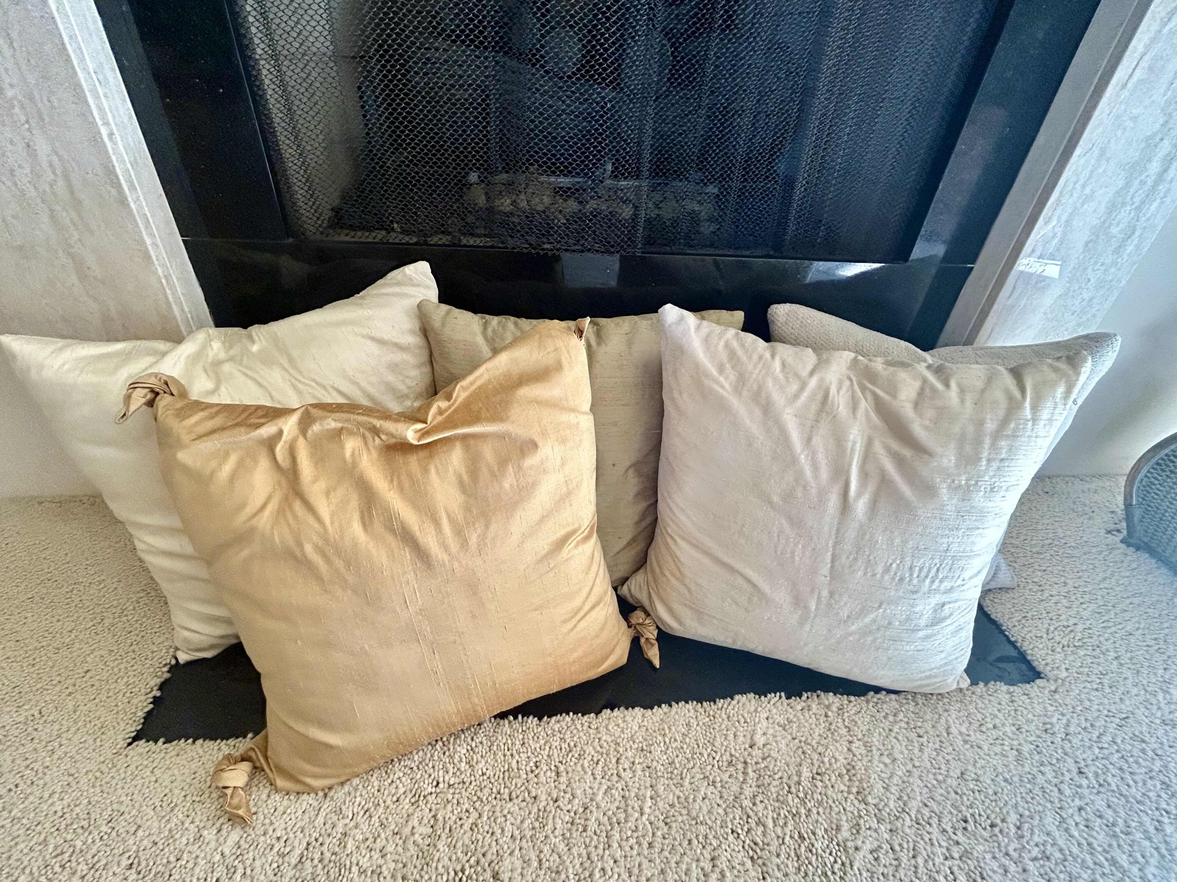 Photo 1 of 5 DECORATIVE PILLOWS, 4 SILK & 1 WOVEN